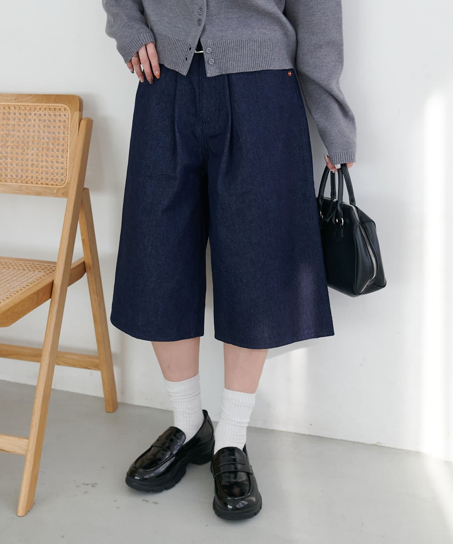 OUTLET(アウトレット) 【Discoat】【Enlude】タックデニムショートパンツ《ユニセックス》