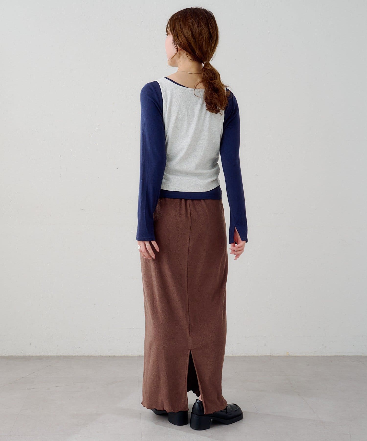 OUTLET(アウトレット) 【Kastane】B パイルロングスカート