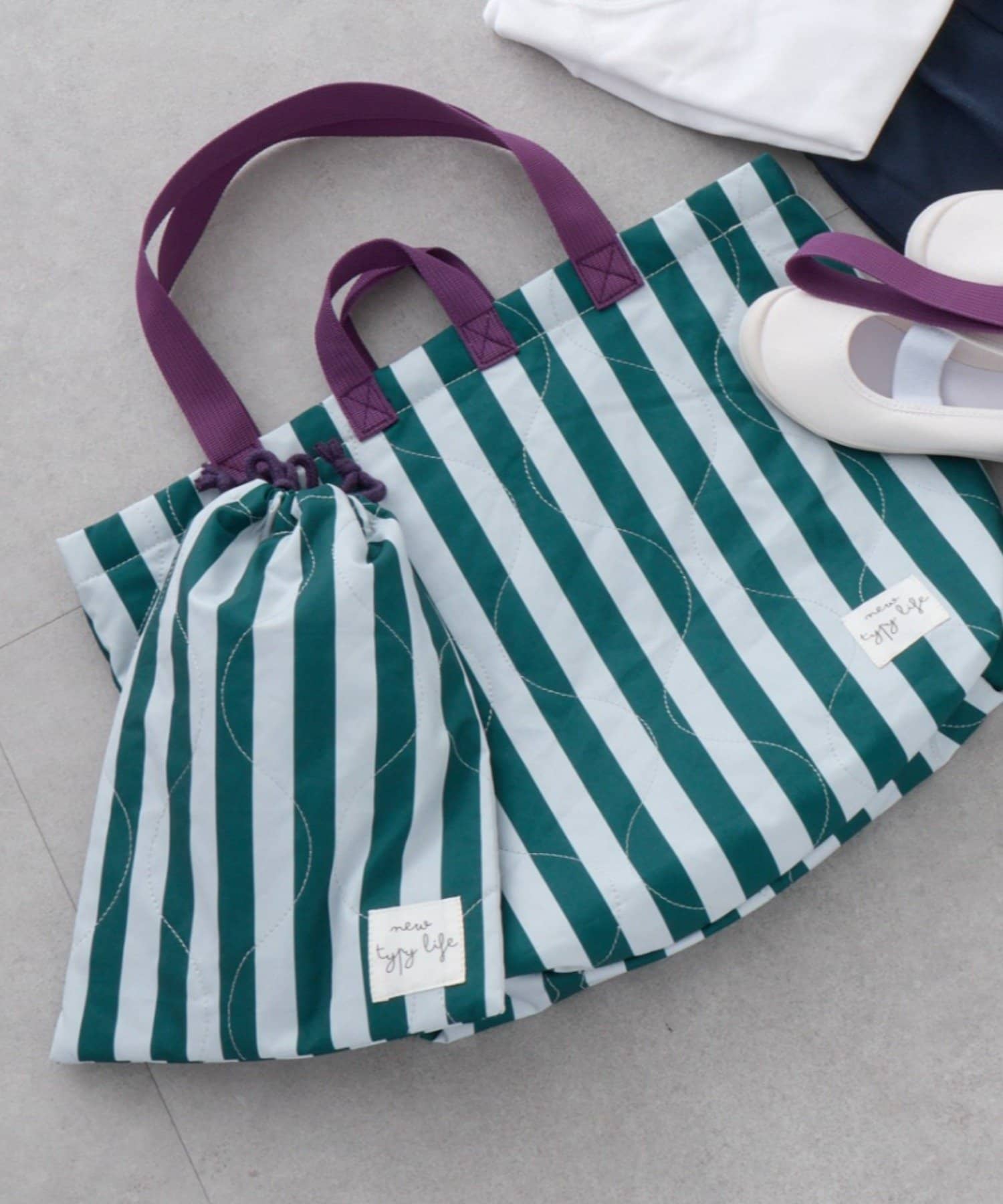 OUTLET(アウトレット) 【CIAOPANIC TYPY】【KIDS】ストライプ柄マルチウェイ巾着袋