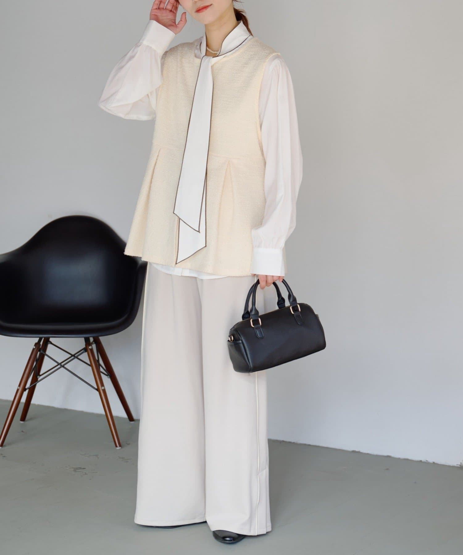 OUTLET(アウトレット) 【CIAOPANIC TYPY】ツイードベスト付きパイピングラインパンツセット