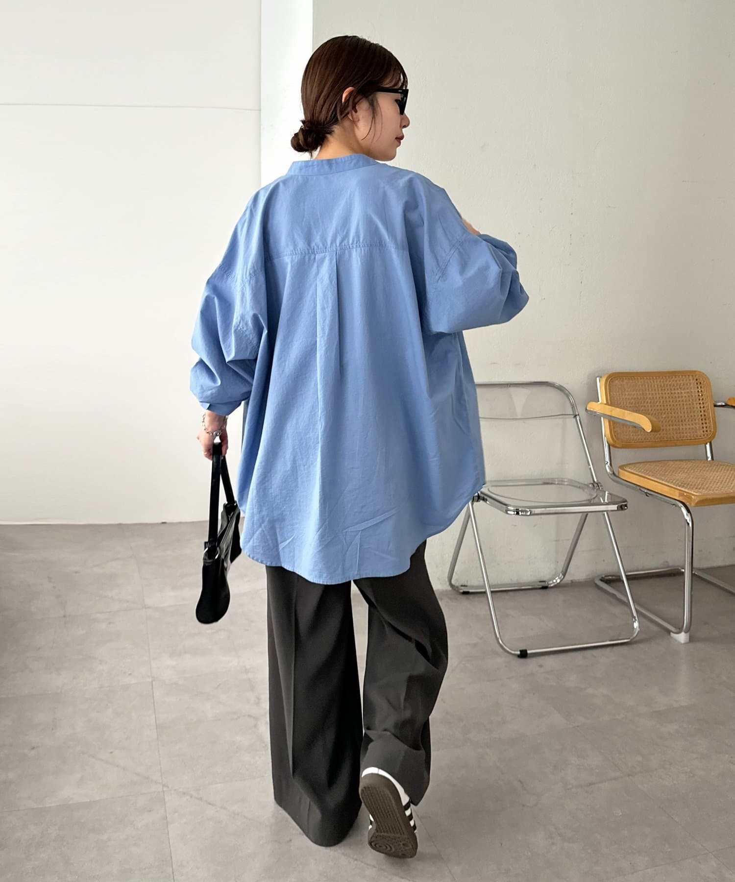 OUTLET(アウトレット) 【Discoat】【Enlude】70ポプリンバンドカラーシャツ