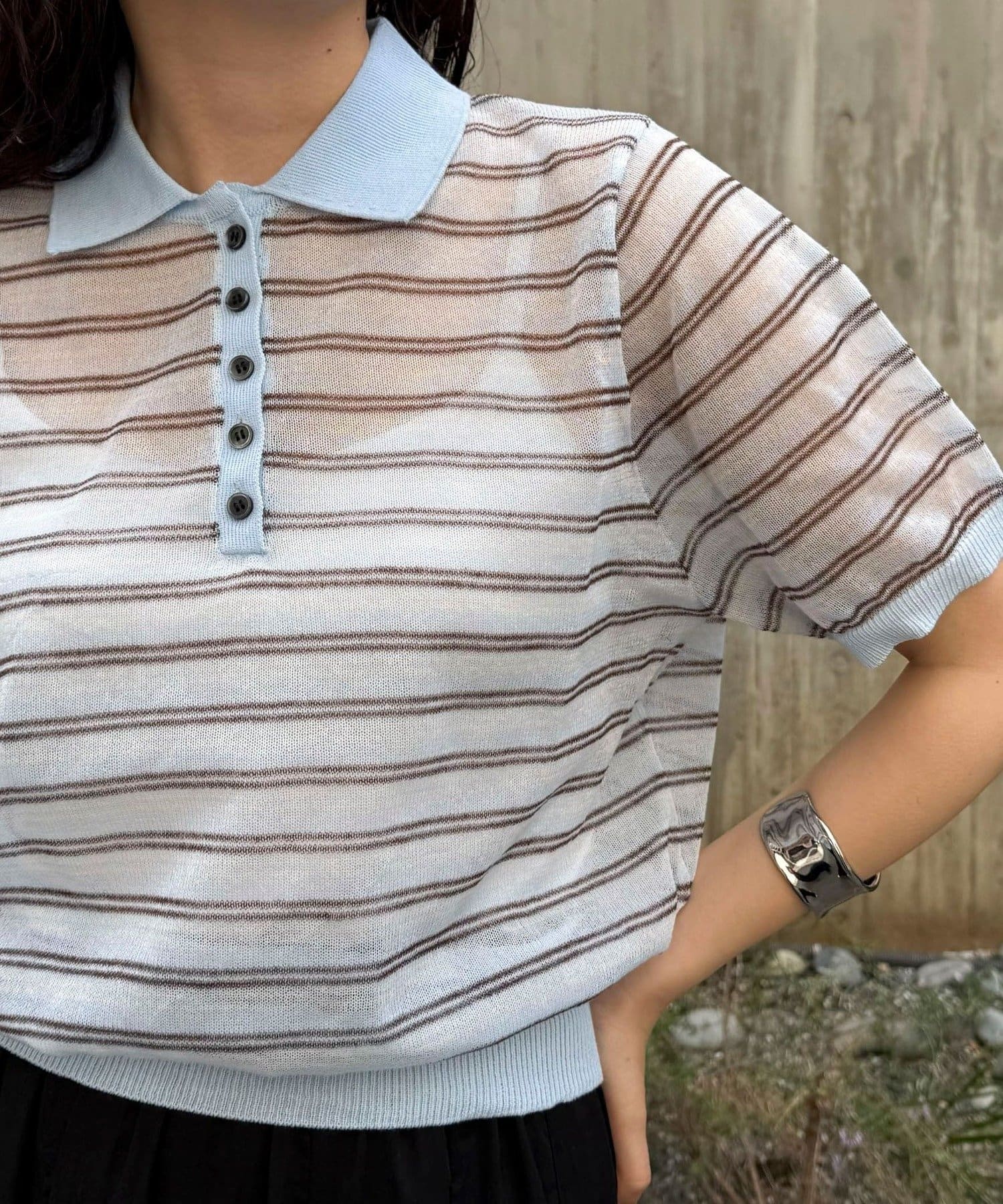 FREDY & GLOSTER(フレディ アンド グロスター) シアーボーダーポロニット