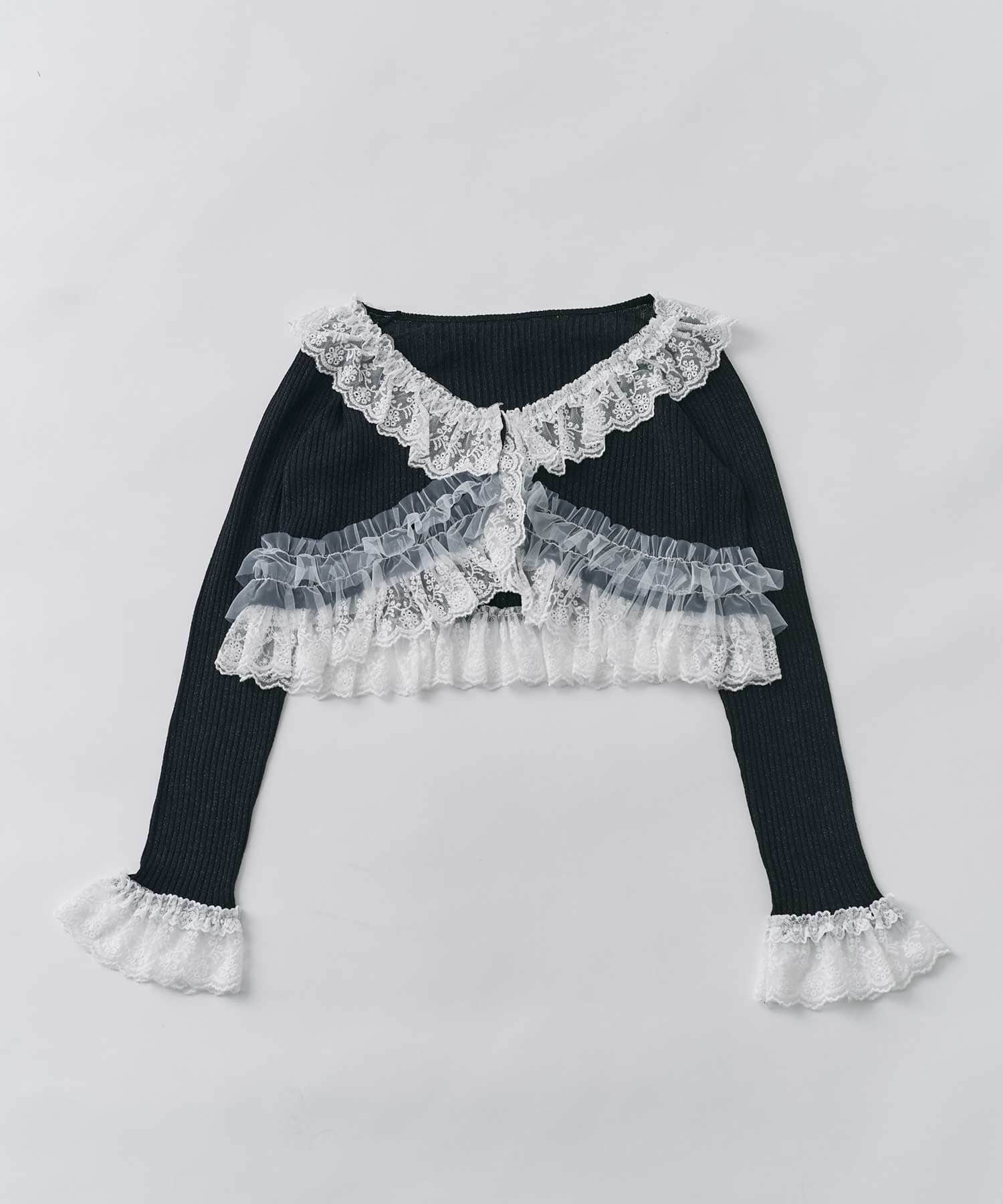 Belle Charme(ベルシャルム) Sparkle Frill Cardigan