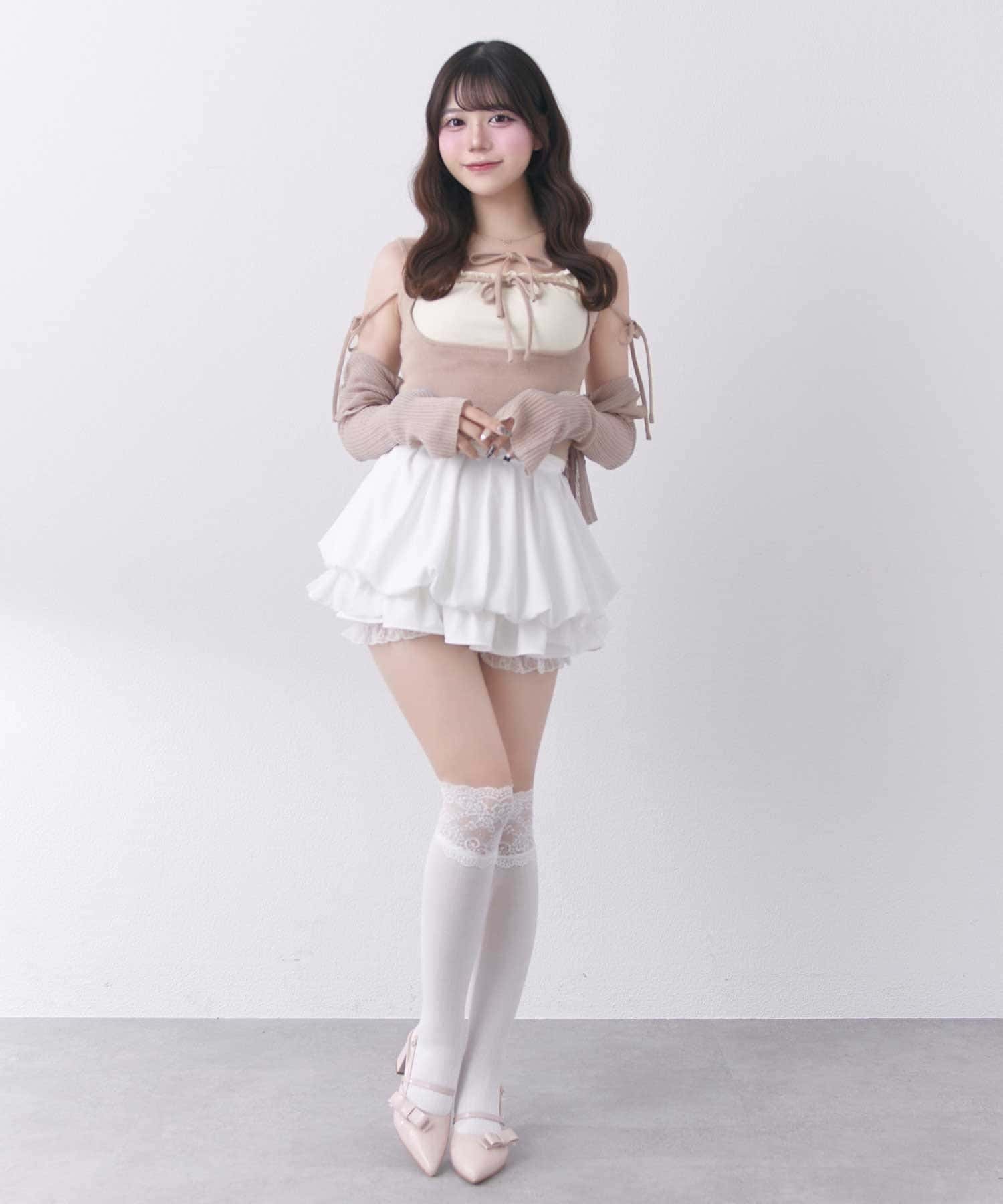 Belle Charme(ベルシャルム) Double Ribbon Knit Tank