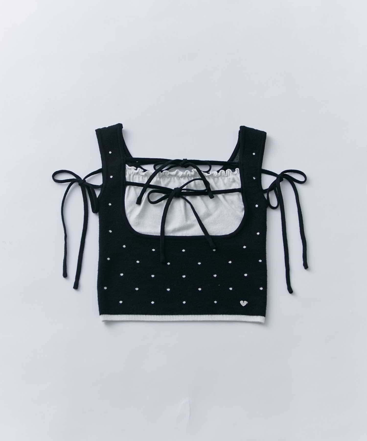 Belle Charme(ベルシャルム) Double Ribbon Knit Tank