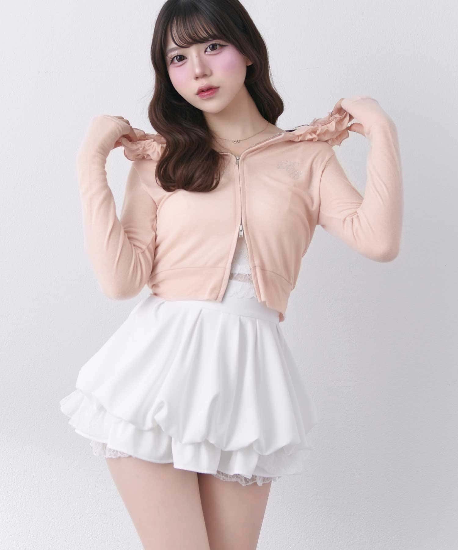 Belle Charme(ベルシャルム) UV Cut Frill Zip Hoodie