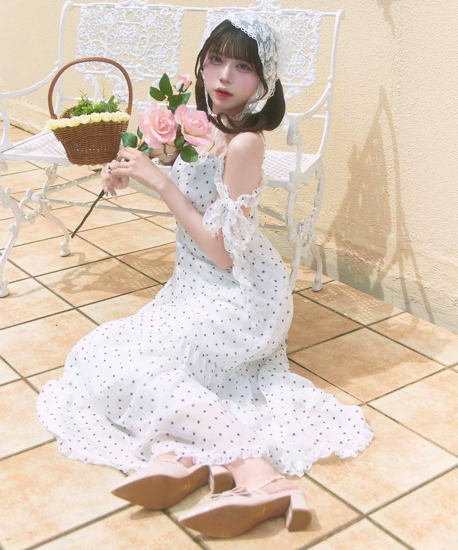 Belle Charme(ベルシャルム) Soft Frill Cami Long Onepice