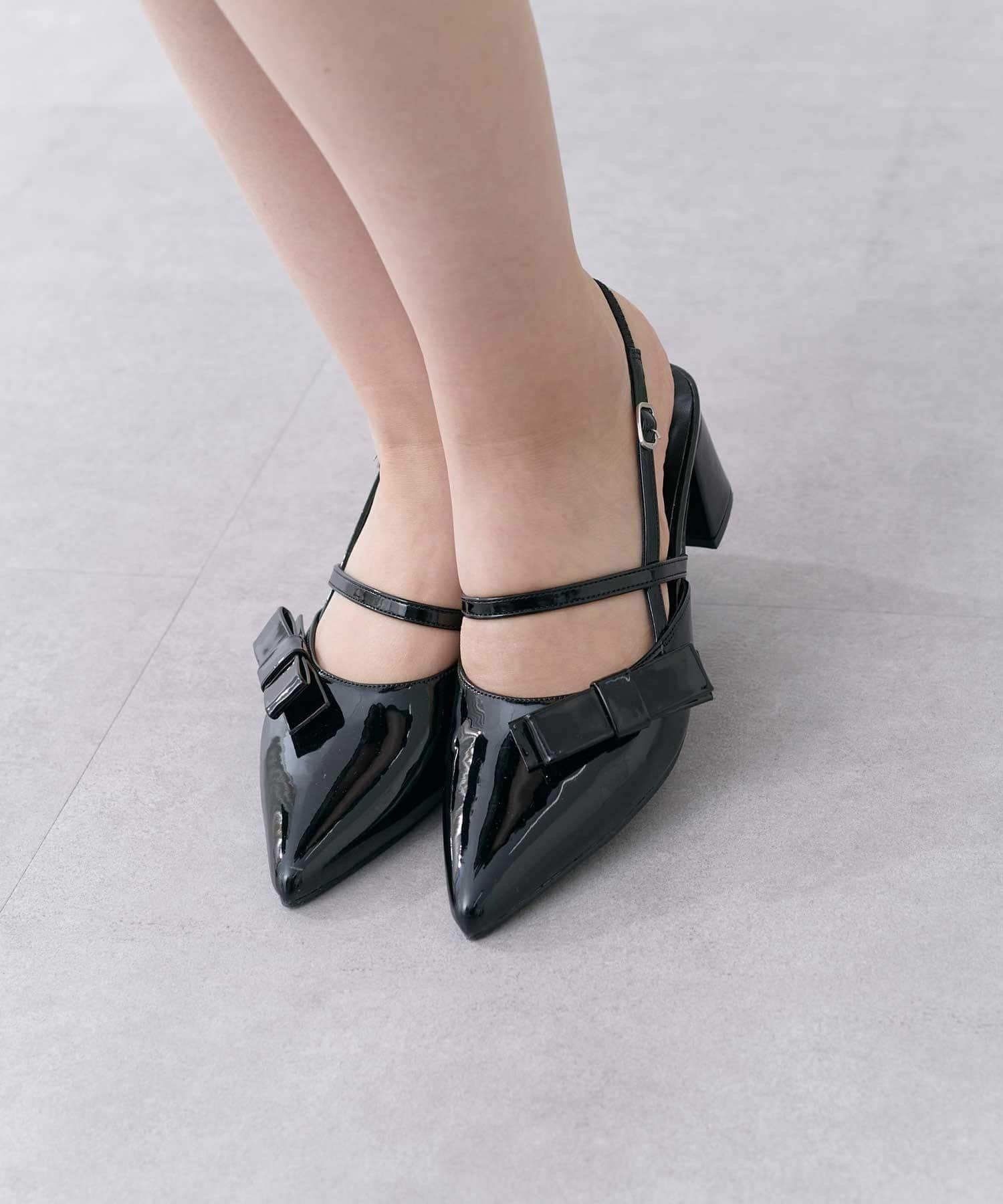 Belle Charme(ベルシャルム) Elegant Ribbon Mules