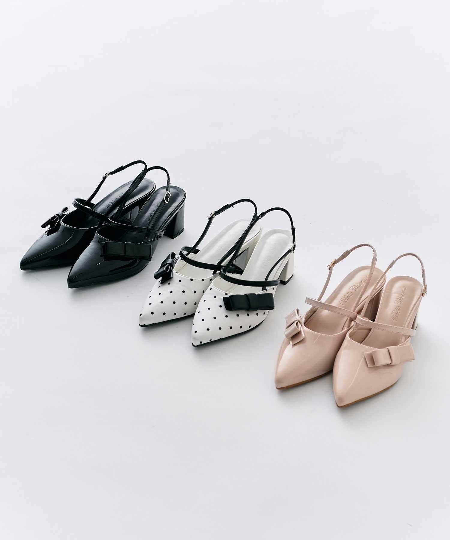 Belle Charme(ベルシャルム) Elegant Ribbon Mules