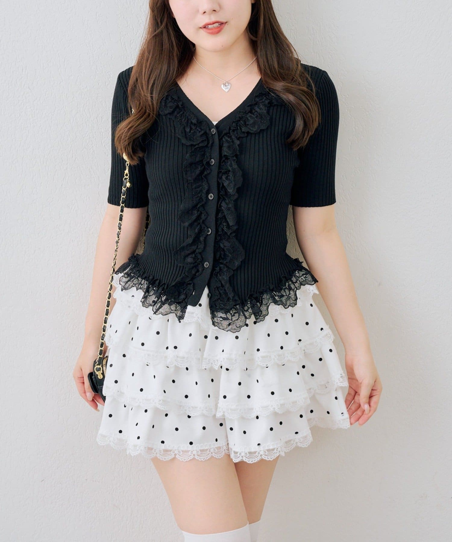 NICE CLAUP / OLIVE des OLIVE OUTLET(ナイスクラップ  / オリーブ デ オリーブ アウトレット) 【ANOTHER BRANCH】レース付カーディガン