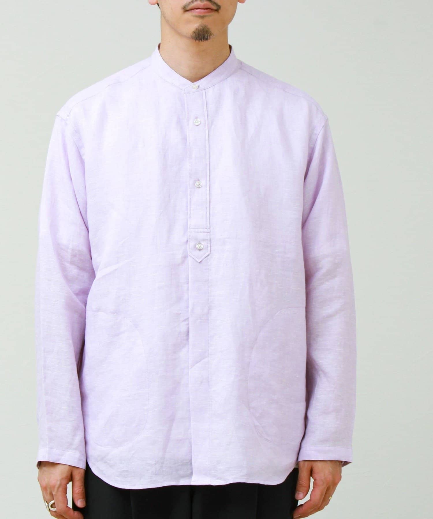 FREDY & GLOSTER(フレディ アンド グロスター) 【リネン100％】バンドカラーシャツ