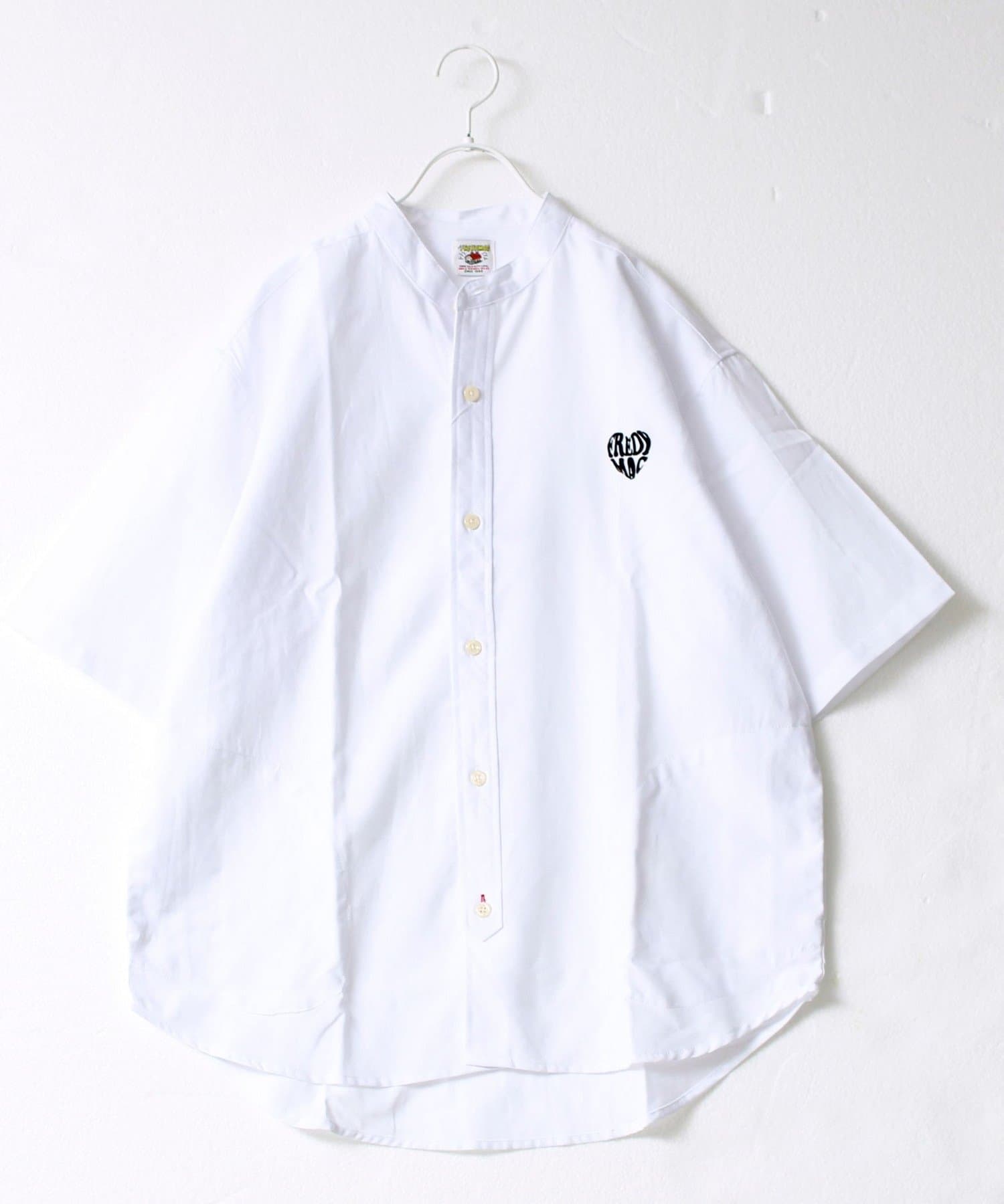 FREDY & GLOSTER(フレディ アンド グロスター) 【FREDYMAC/フレディマック】フロッキープリントバンドカラーS/Sシャツ