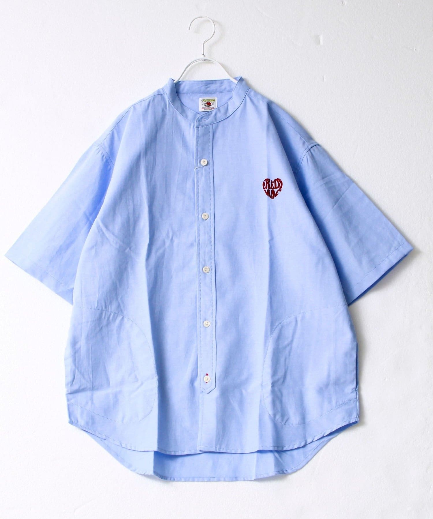 FREDY & GLOSTER(フレディ アンド グロスター) 【FREDYMAC/フレディマック】フロッキープリントバンドカラーS/Sシャツ