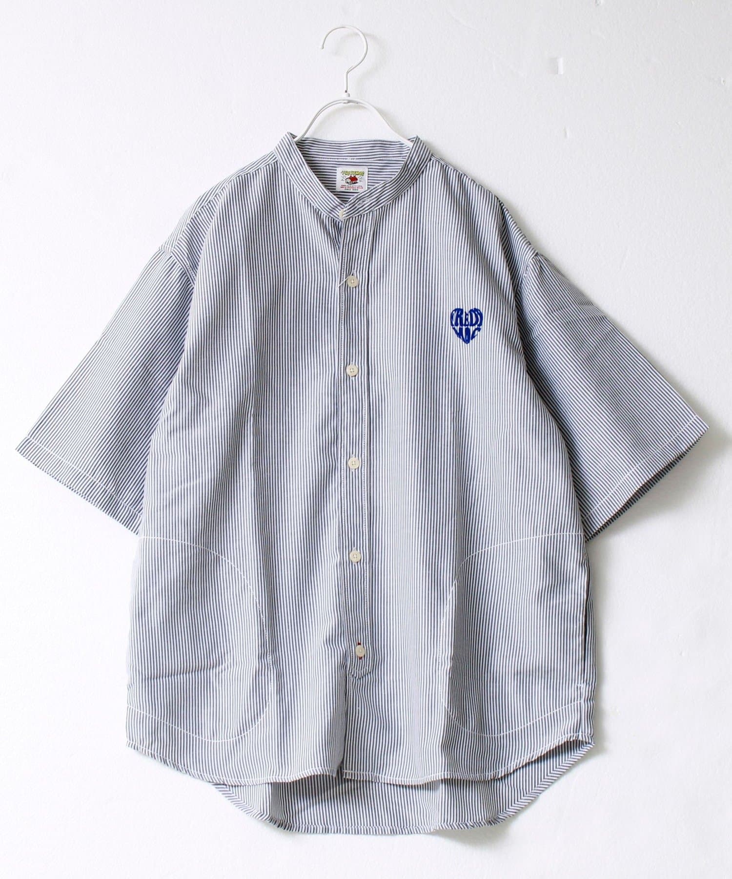 FREDY & GLOSTER(フレディ アンド グロスター) 【FREDYMAC/フレディマック】フロッキープリントバンドカラーS/Sシャツ