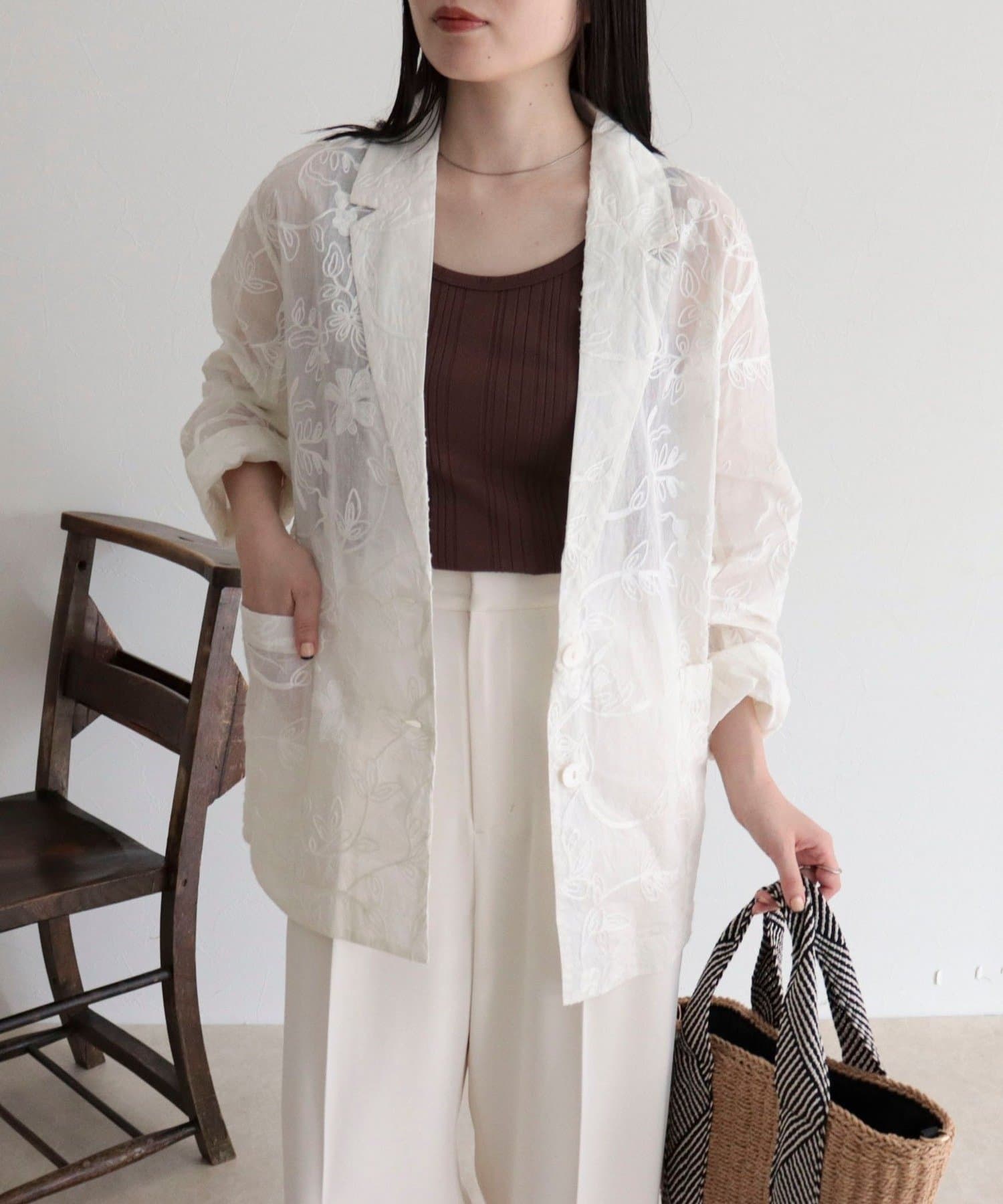 FREDY & GLOSTER(フレディ アンド グロスター) 【MADE IN INDIA】シアー刺繍ジャケット