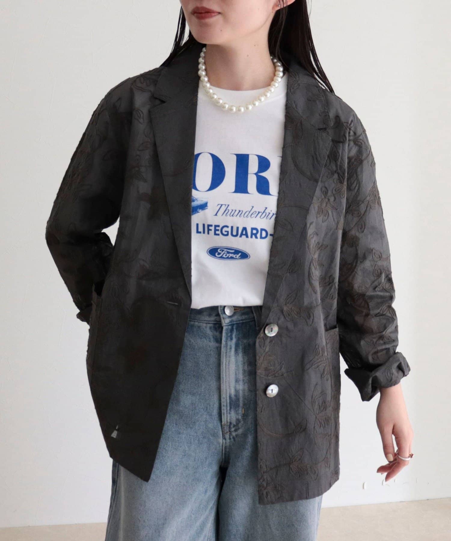 FREDY & GLOSTER(フレディ アンド グロスター) 【MADE IN INDIA】シアー刺繍ジャケット