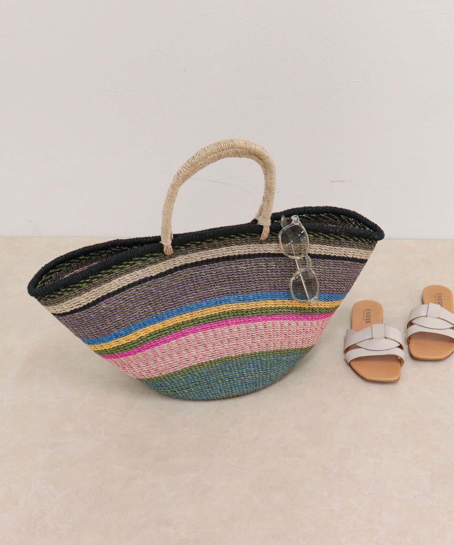 FREDY & GLOSTER(フレディ アンド グロスター) 【BAGMATI/バグマティ】配色柄アバカビッグトートバッグ