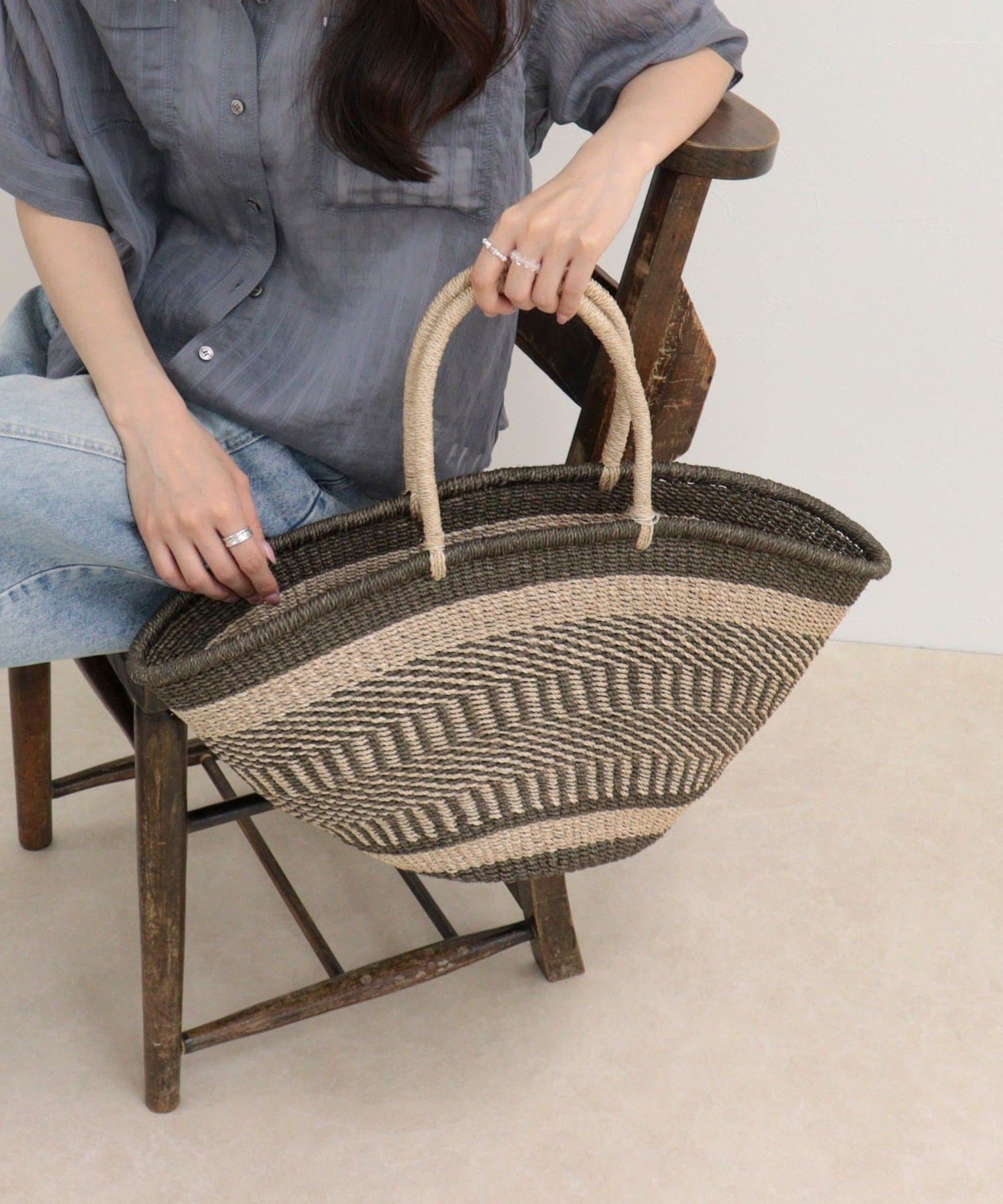 FREDY & GLOSTER(フレディ アンド グロスター) 【BAGMATI/バグマティ】配色柄アバカビッグトートバッグ