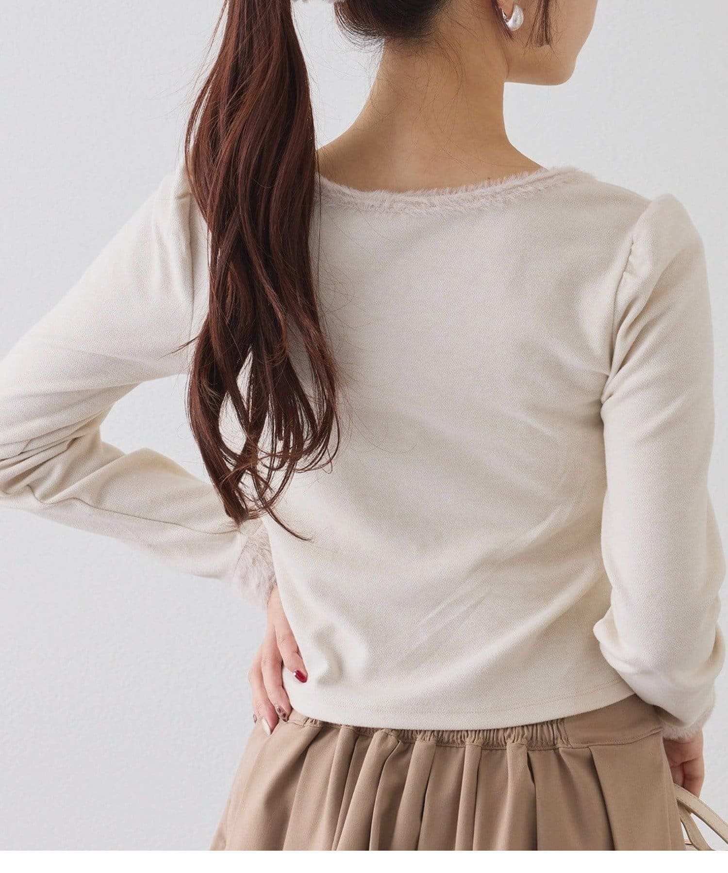 NICE CLAUP / OLIVE des OLIVE OUTLET(ナイスクラップ  / オリーブ デ オリーブ アウトレット) 【one after another】シュシュ付きトップス