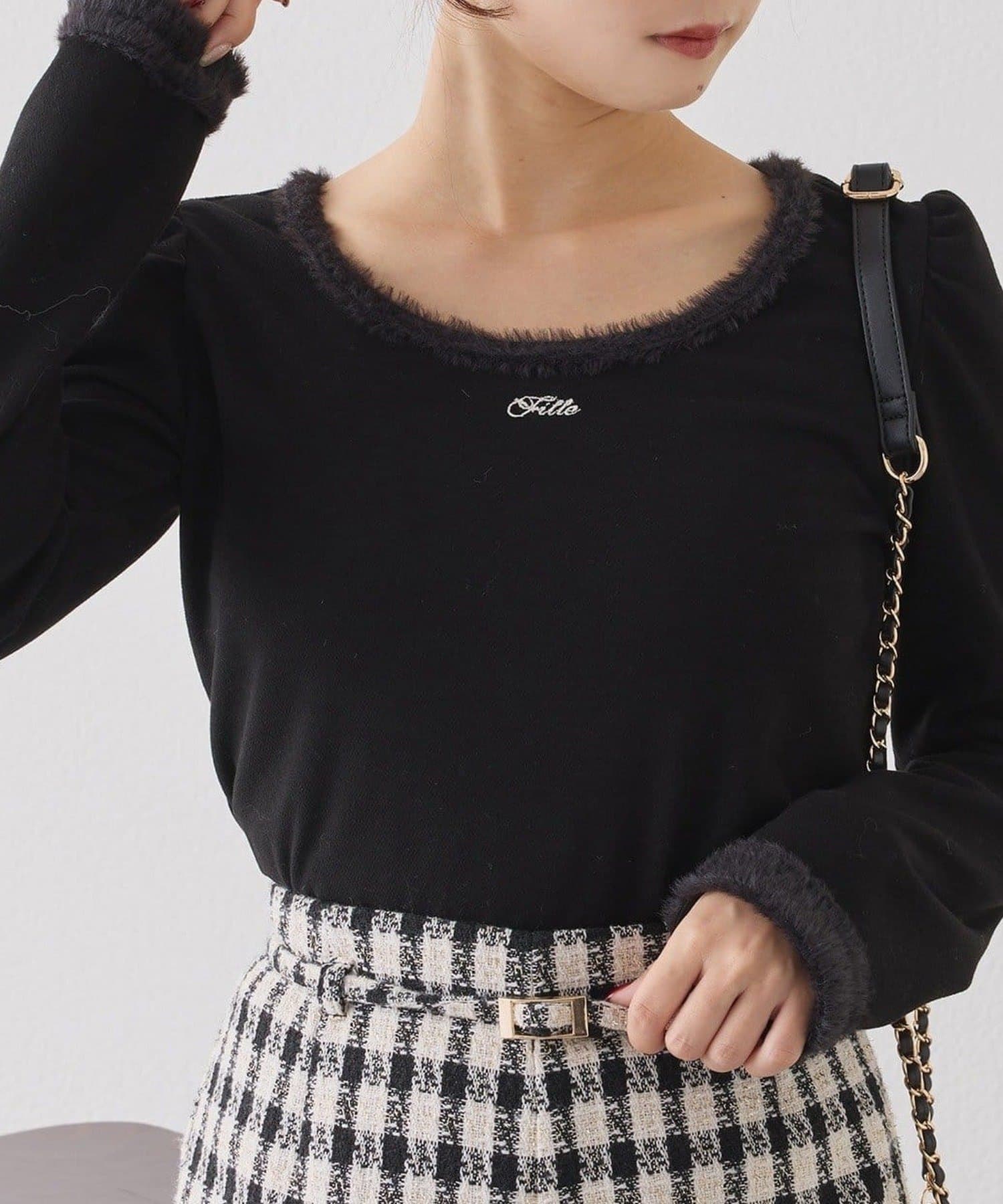 NICE CLAUP / OLIVE des OLIVE OUTLET(ナイスクラップ  / オリーブ デ オリーブ アウトレット) 【one after another】シュシュ付きトップス