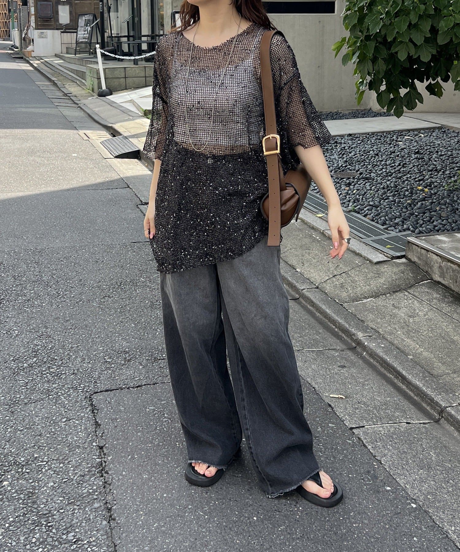 NICE CLAUP / OLIVE des OLIVE OUTLET(ナイスクラップ  / オリーブ デ オリーブ アウトレット) 【NUNIFE】メランジメッシュプルオーバー