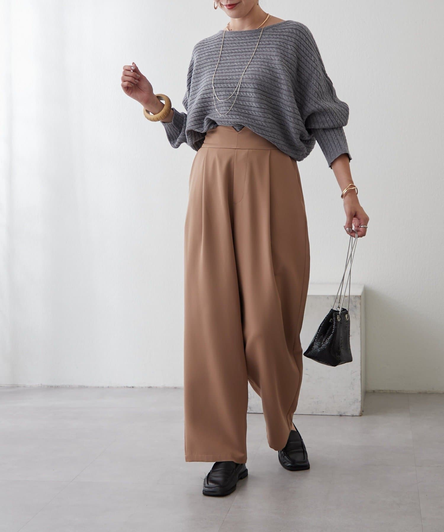 NICE CLAUP / OLIVE des OLIVE OUTLET(ナイスクラップ  / オリーブ デ オリーブ アウトレット) 【RMAF】《低身長サイズあり》ウエストすっきりパンツ