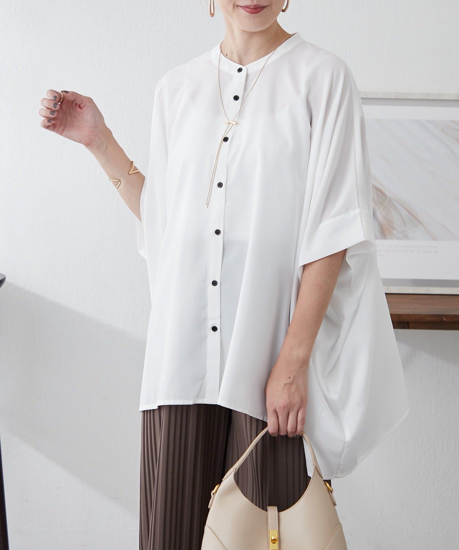 NICE CLAUP / OLIVE des OLIVE OUTLET(ナイスクラップ  / オリーブ デ オリーブ アウトレット) 【ＮＡＯ】ＢＩＧドルマンシャツ