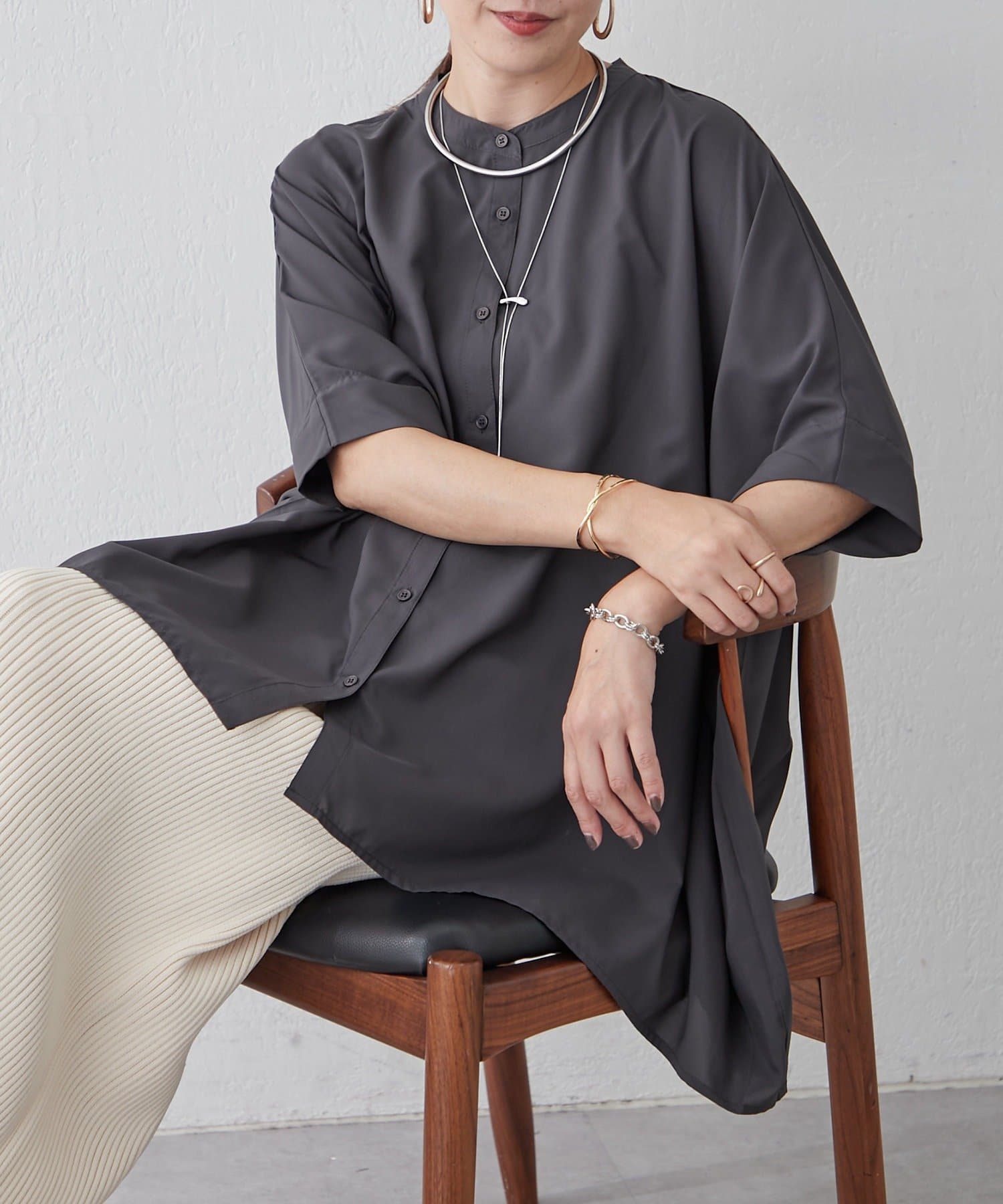 NICE CLAUP / OLIVE des OLIVE OUTLET(ナイスクラップ  / オリーブ デ オリーブ アウトレット) 【ＮＡＯ】ＢＩＧドルマンシャツ