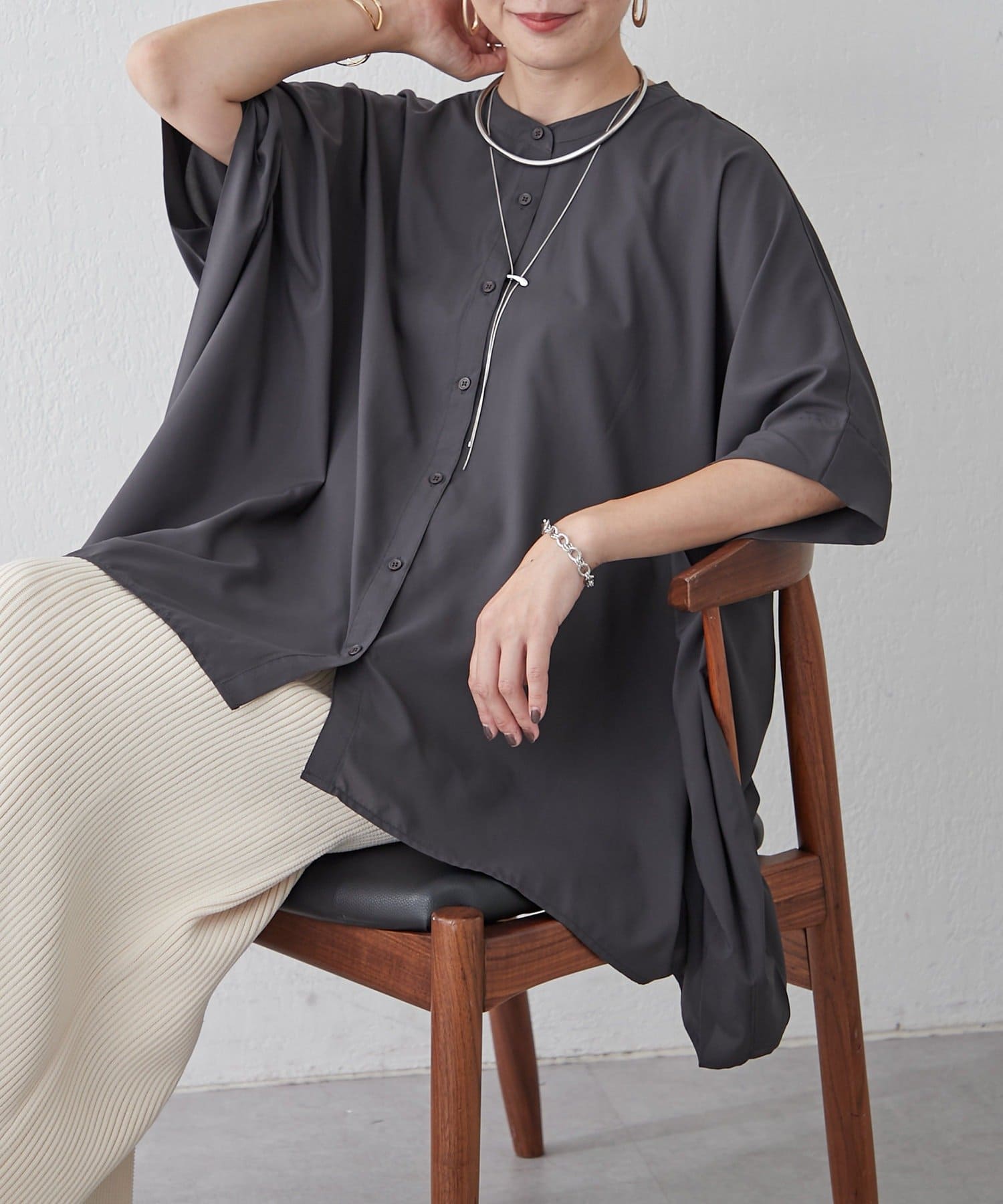 NICE CLAUP / OLIVE des OLIVE OUTLET(ナイスクラップ  / オリーブ デ オリーブ アウトレット) 【ＮＡＯ】ＢＩＧドルマンシャツ