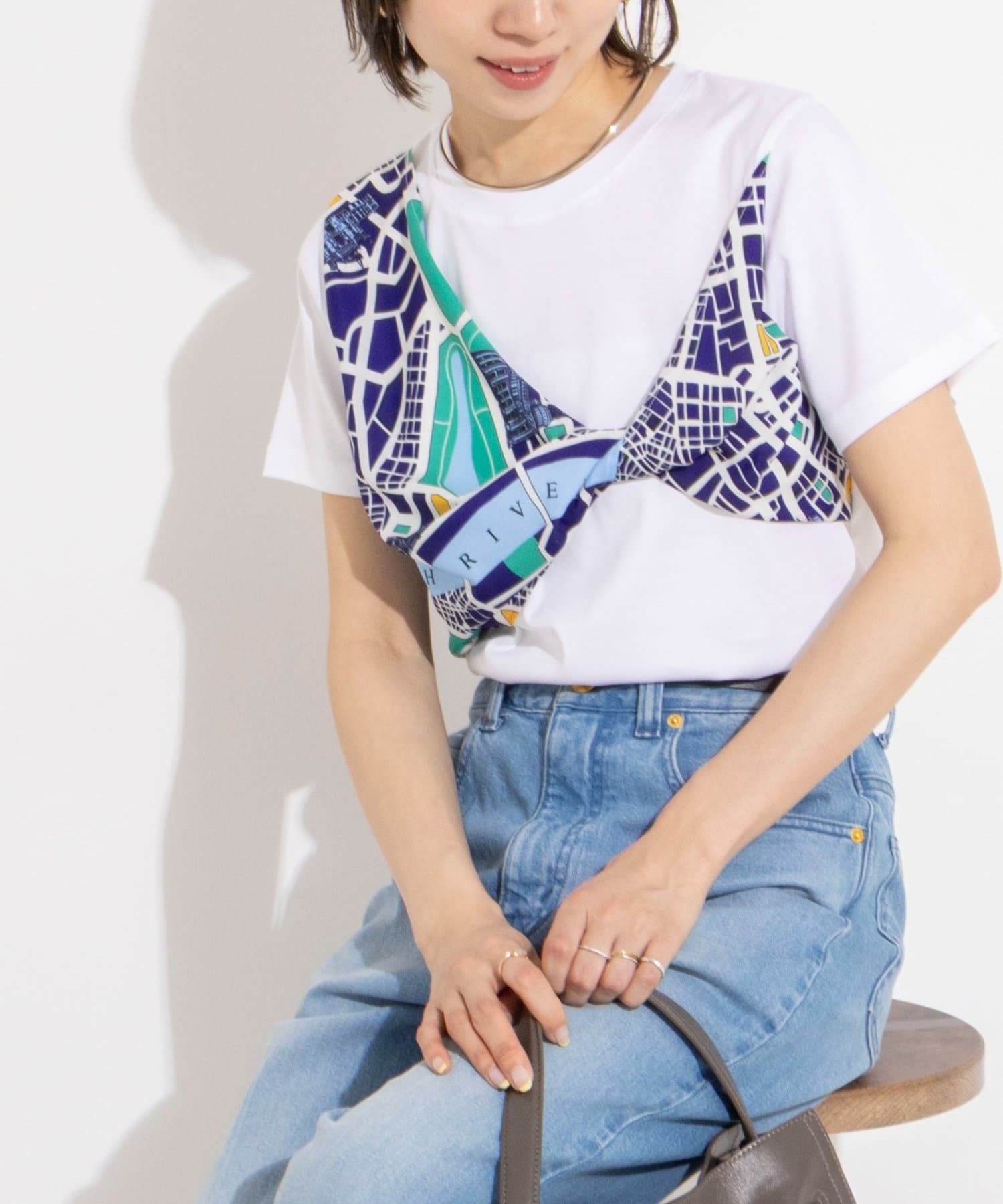 NOLLEY'S(ノーリーズ) ウォッシャブルスカーフTシャツ