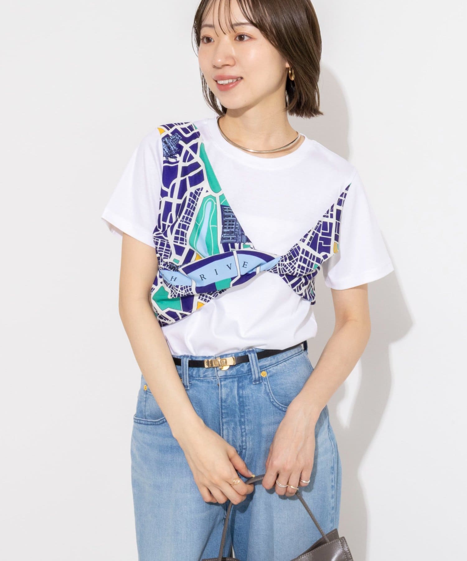 NOLLEY'S(ノーリーズ) ウォッシャブルスカーフTシャツ