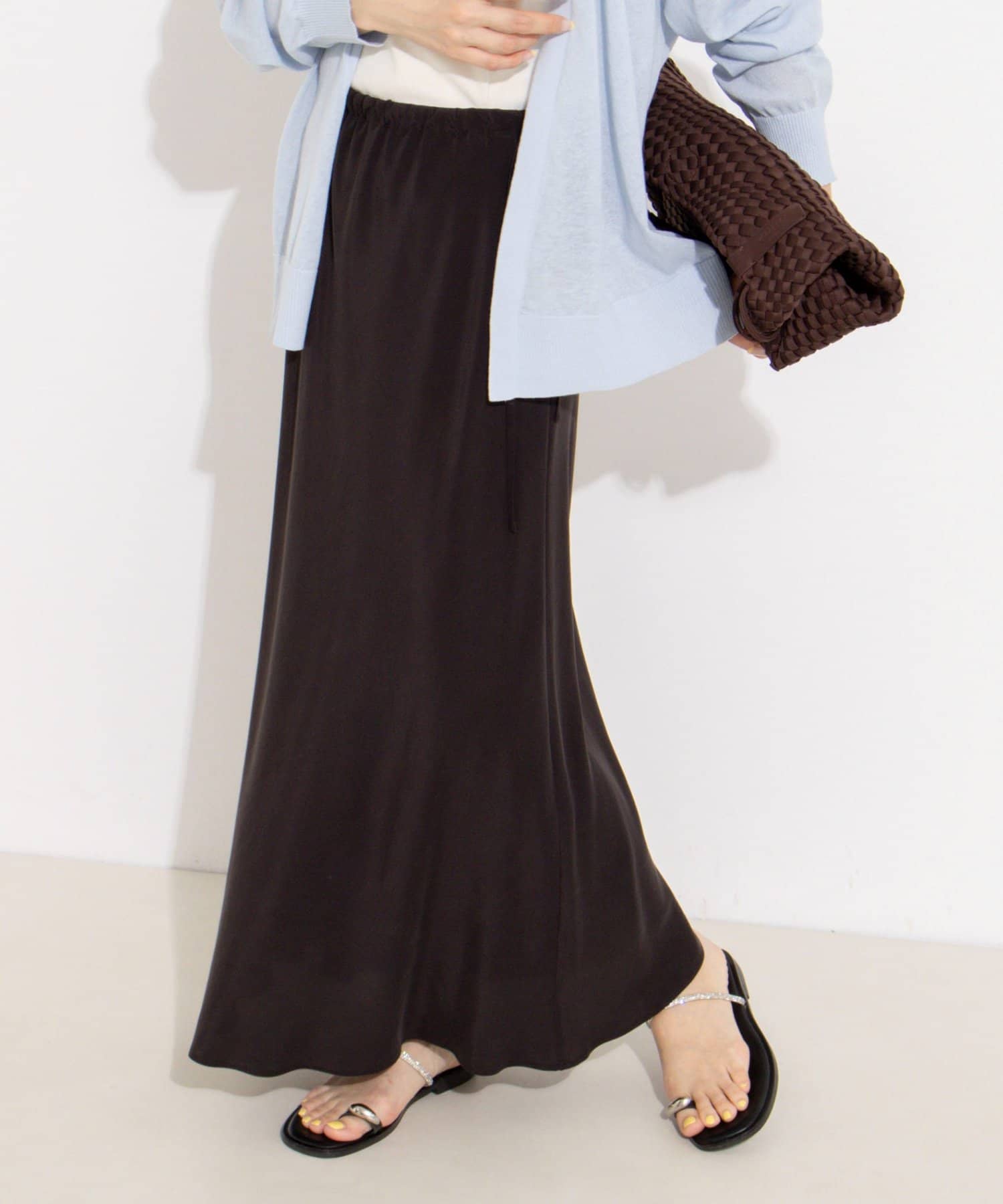 NOLLEY'S(ノーリーズ) フィブリルタフタサイドリボンバイヤススカート