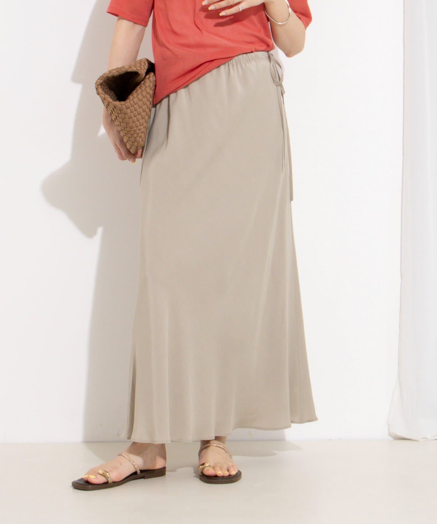 NOLLEY'S(ノーリーズ) フィブリルタフタサイドリボンバイヤススカート