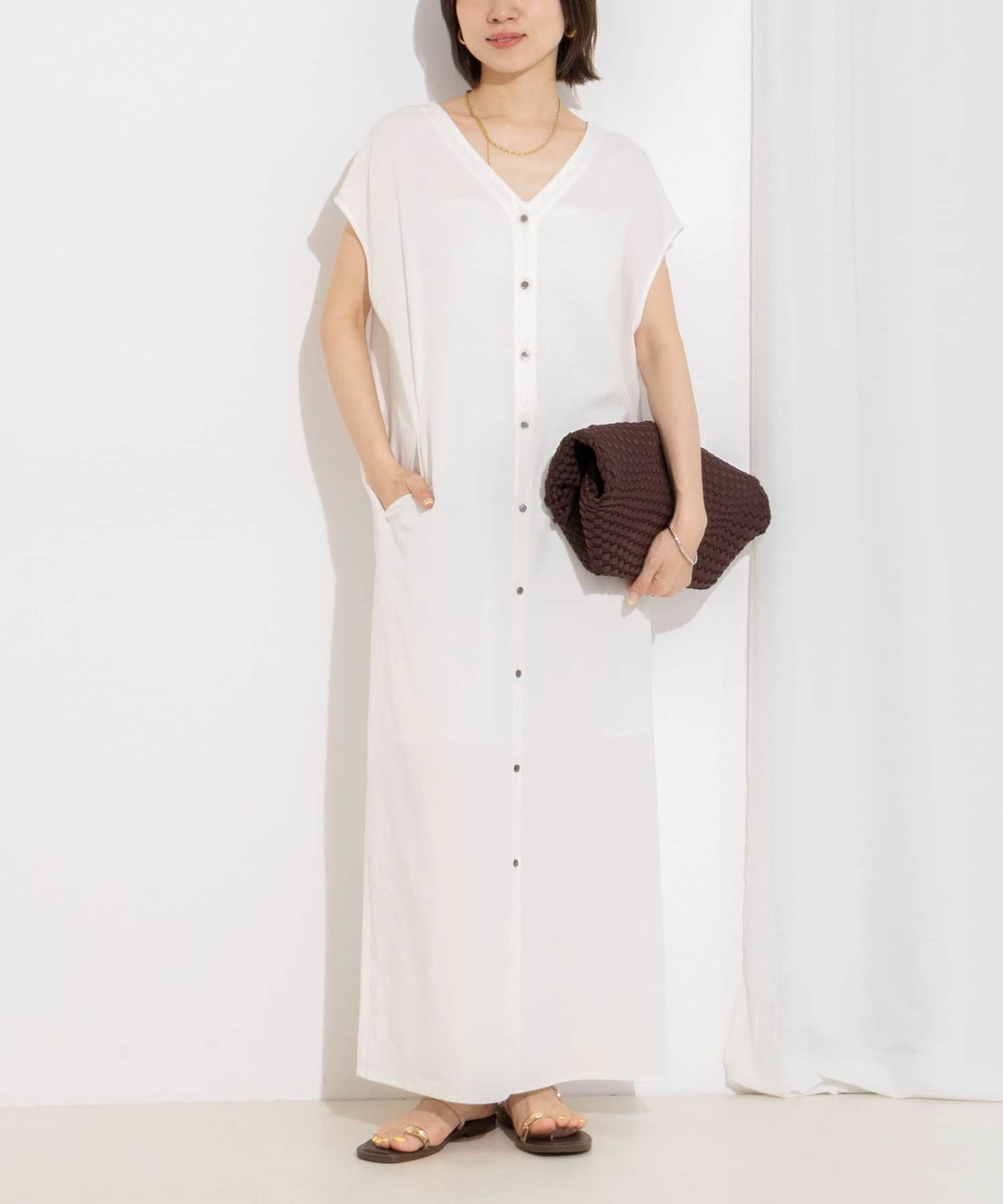 NOLLEY'S(ノーリーズ) ウォッシャブルセルロースリネン2WAYワンピース