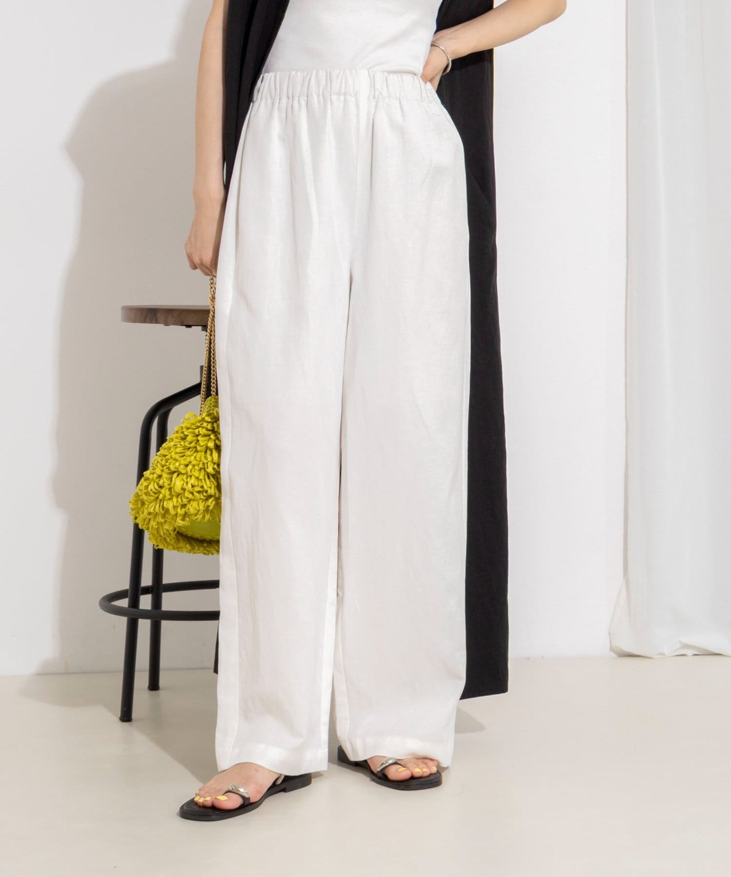 NOLLEY'S(ノーリーズ) ウォッシャブルセルロースリネンイージーパンツ