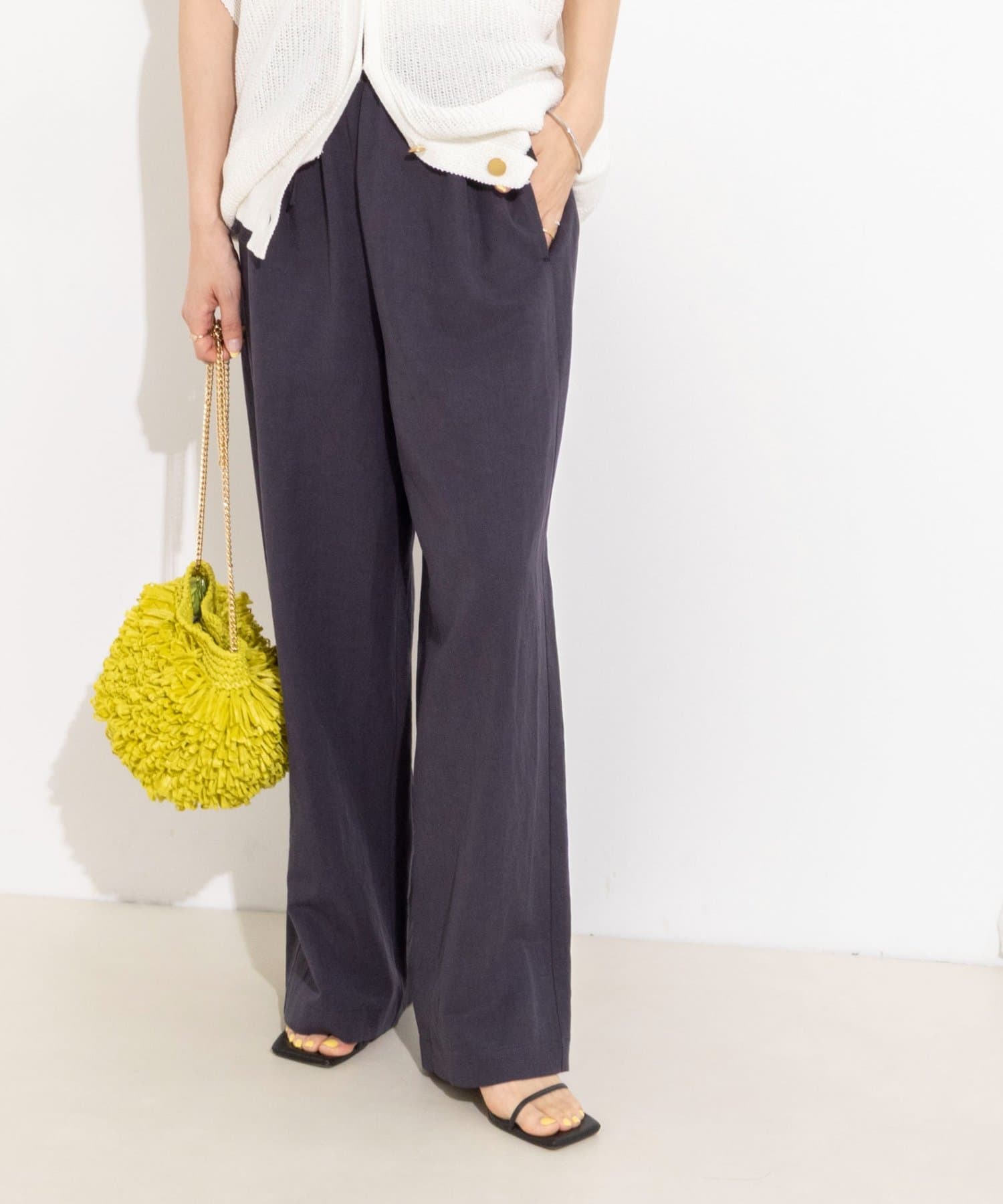 NOLLEY'S(ノーリーズ) ウォッシャブルセルロースリネンイージーパンツ