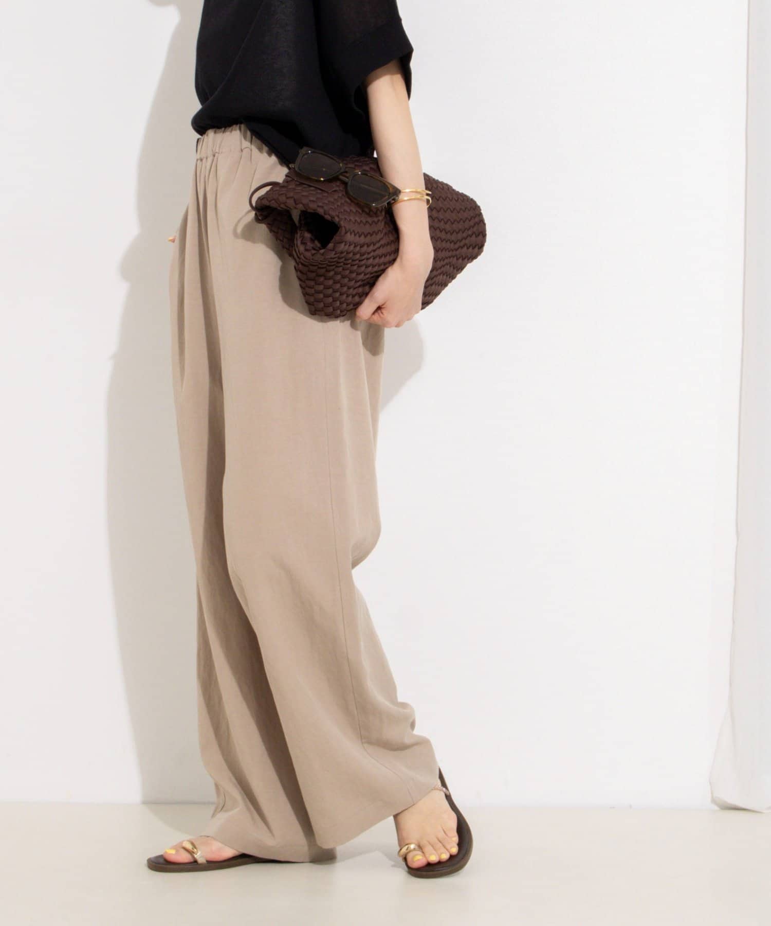 NOLLEY'S(ノーリーズ) ウォッシャブルセルロースリネンイージーパンツ