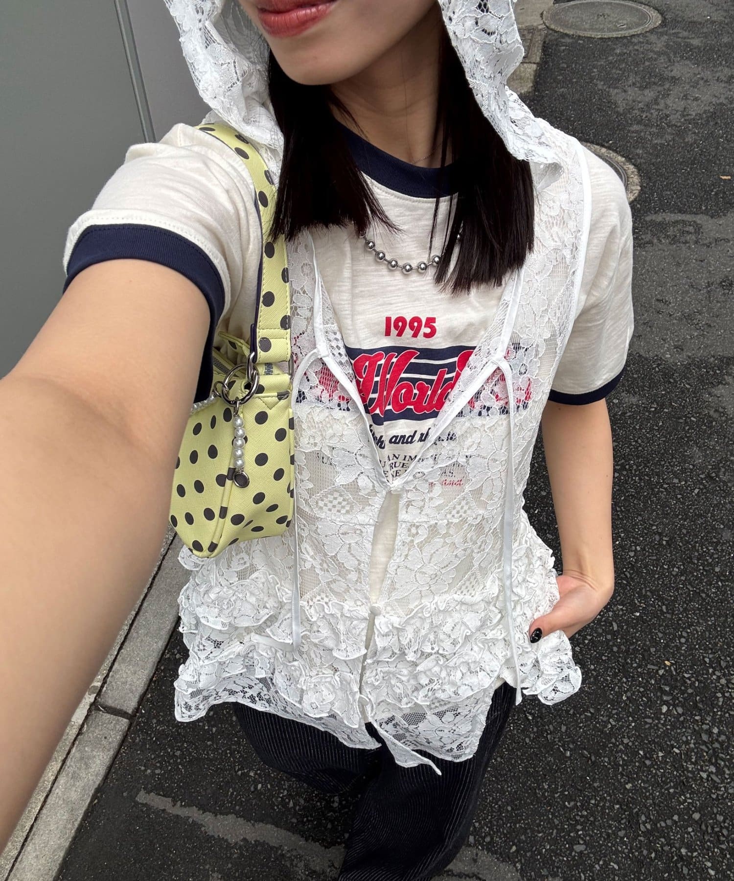 CIAOPANIC(チャオパニック) フリフリレースフードベスト