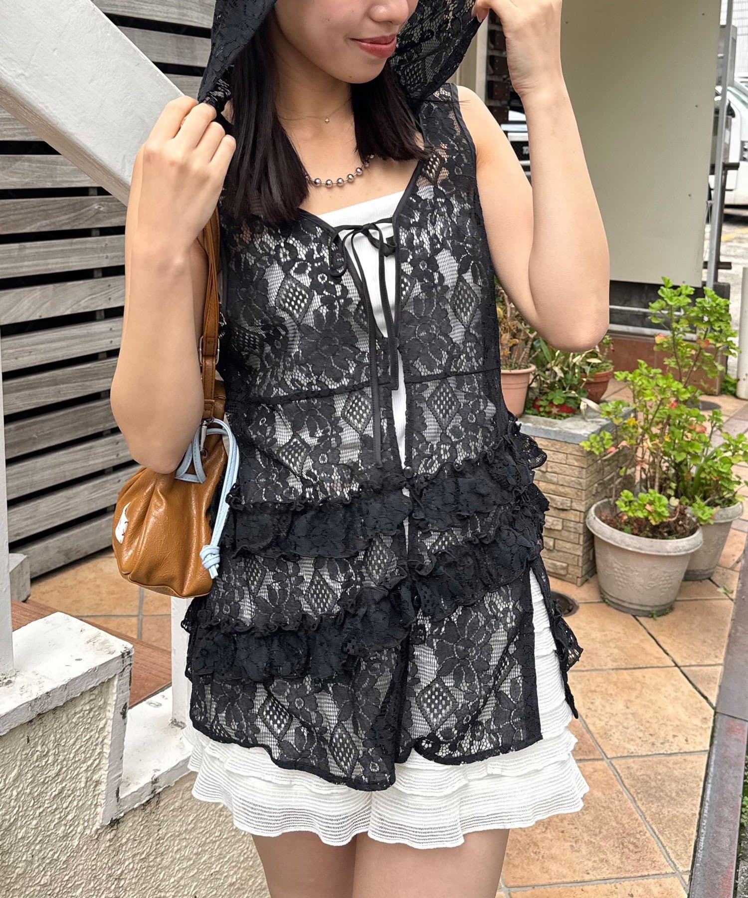 CIAOPANIC(チャオパニック) フリフリレースフードベスト