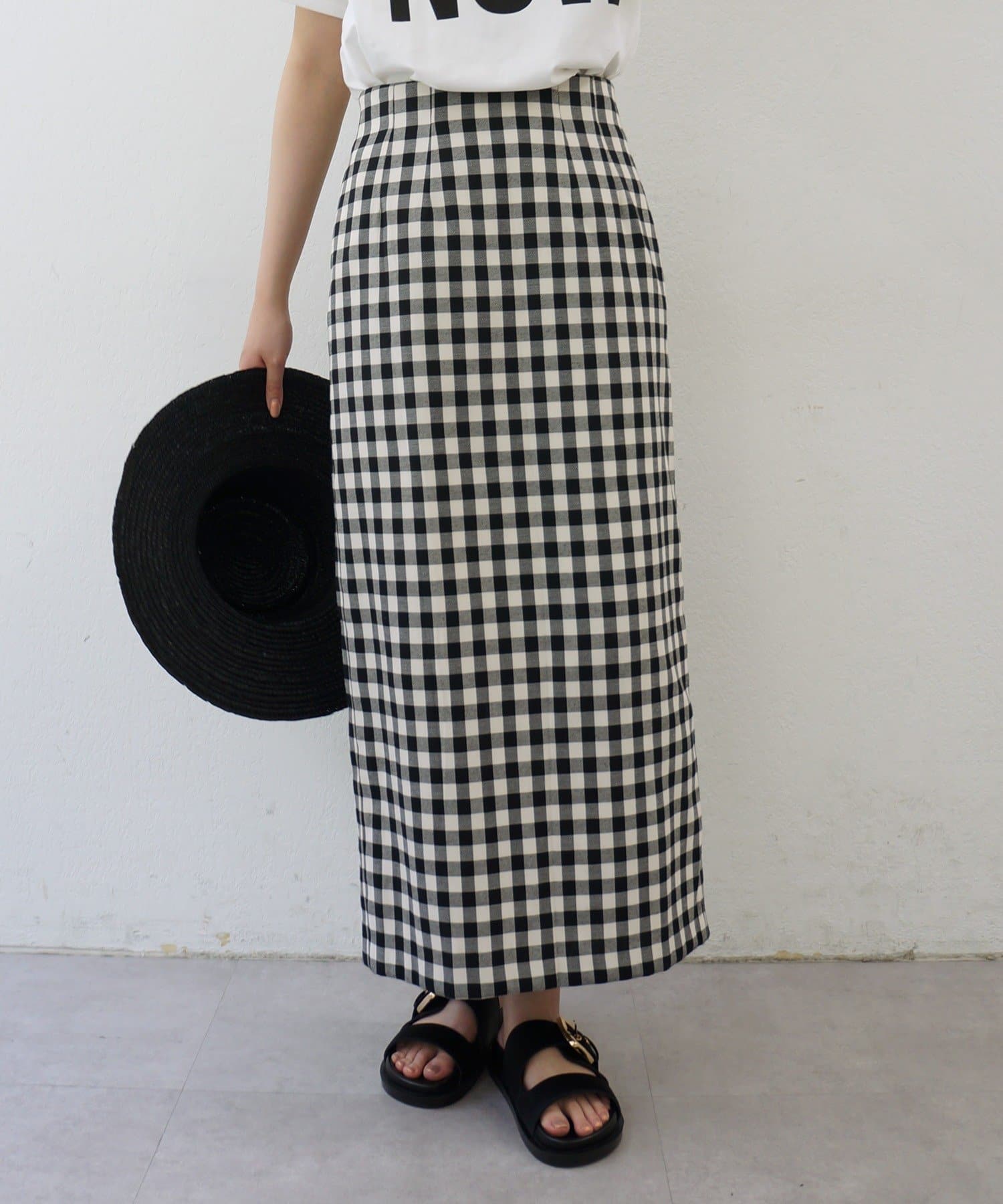 LOUNGEDRESS(ラウンジドレス) カラミチェックセミタイトスカート