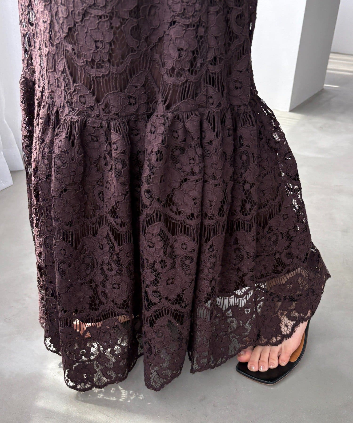 DOUDOU(ドゥドゥ) スカラレースフレアスカート