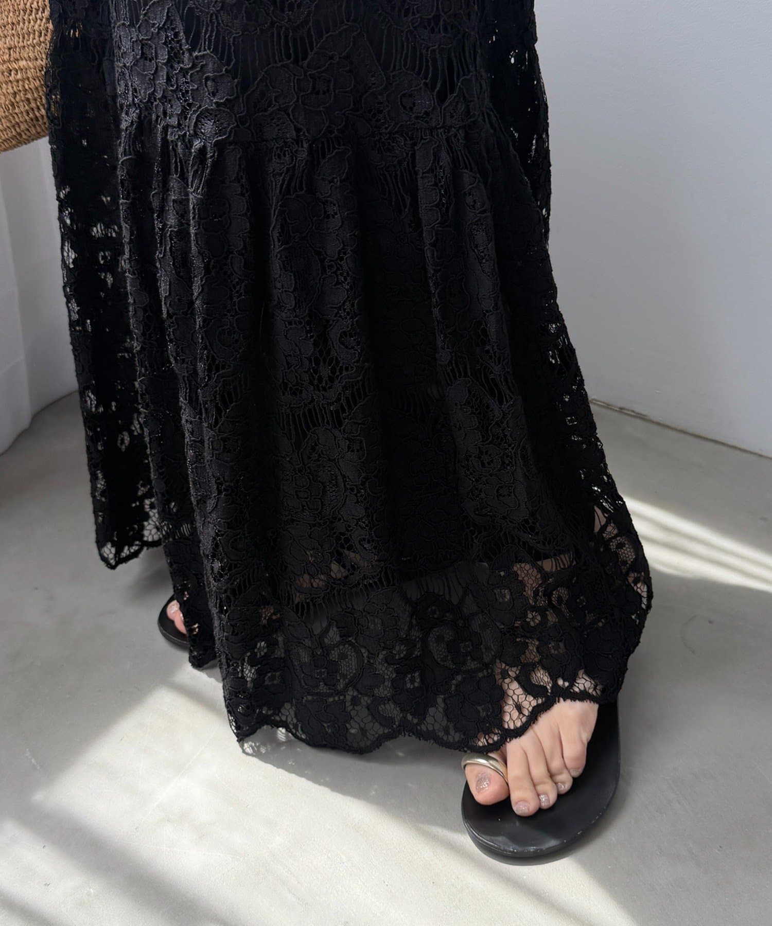 DOUDOU(ドゥドゥ) スカラレースフレアスカート