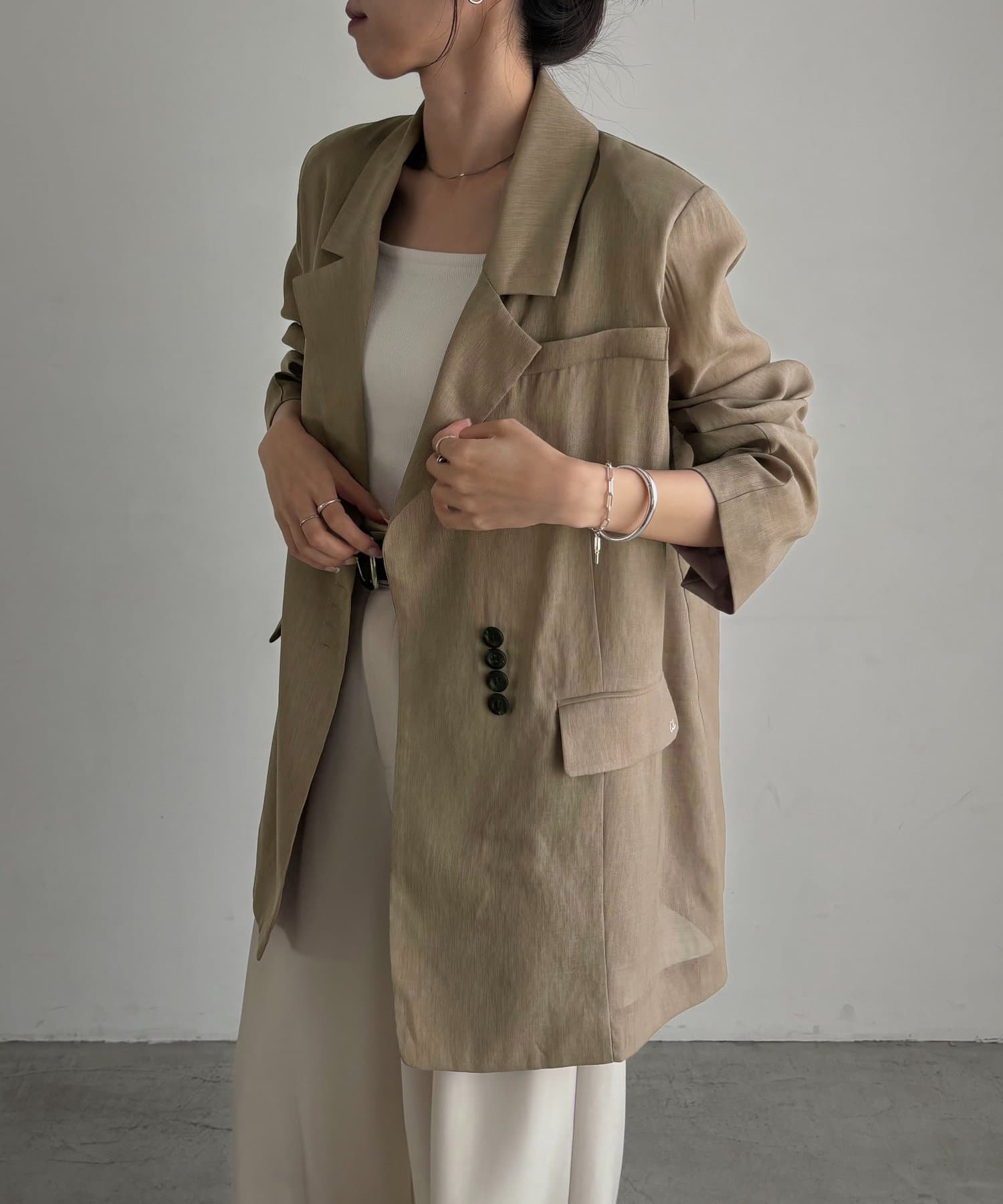 CAPRICIEUX LE'MAGE(カプリシュレマージュ) 【防シワ/アンチピリング/手洗い可】〈C.L〉シアーテーラードジャケット