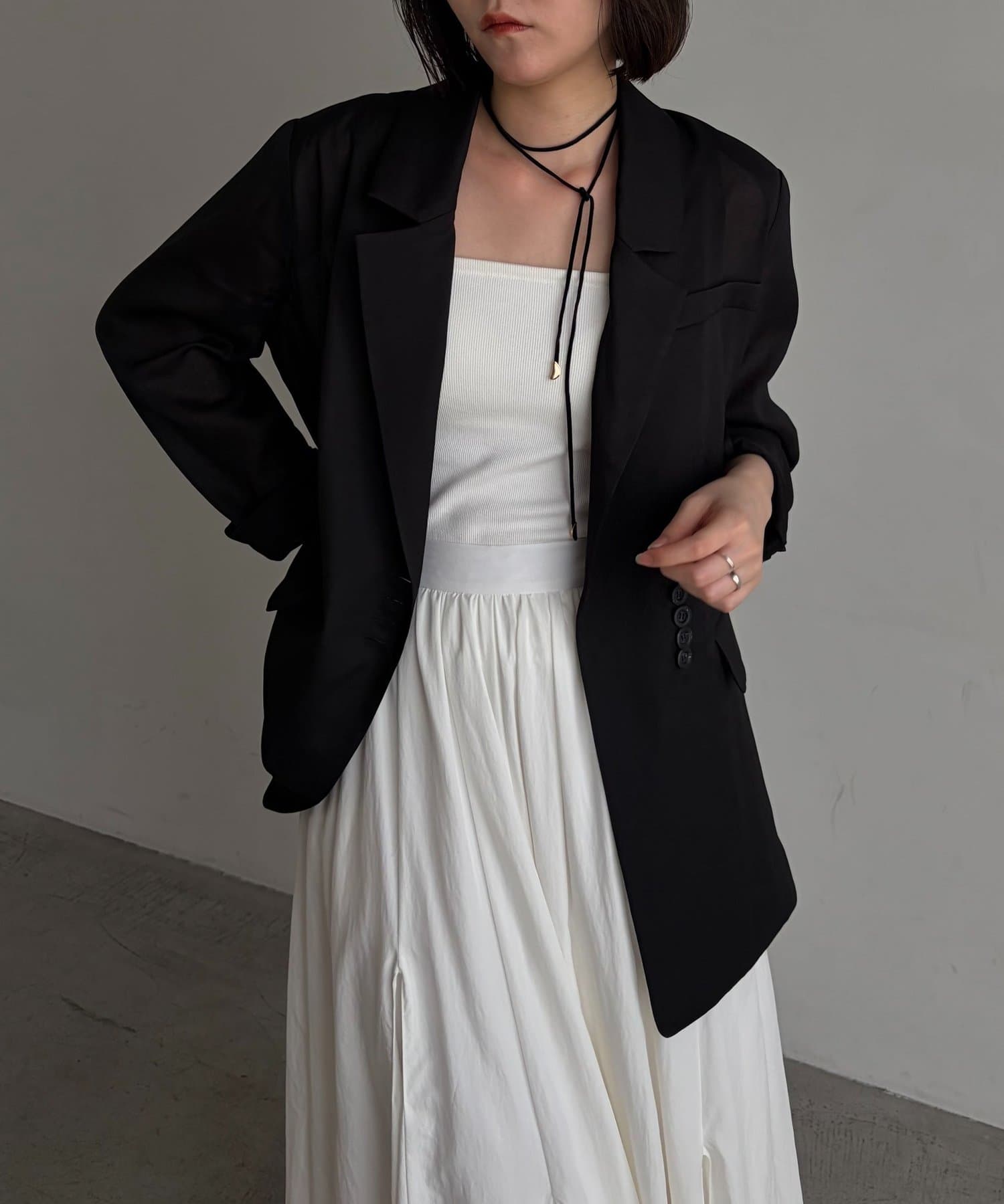 CAPRICIEUX LE'MAGE(カプリシュレマージュ) 【防シワ/アンチピリング/手洗い可】〈C.L〉シアーテーラードジャケット