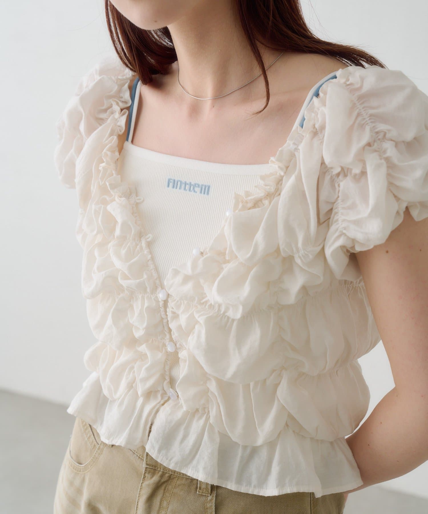 Kastane(カスタネ) カップ付きロゴキャミ