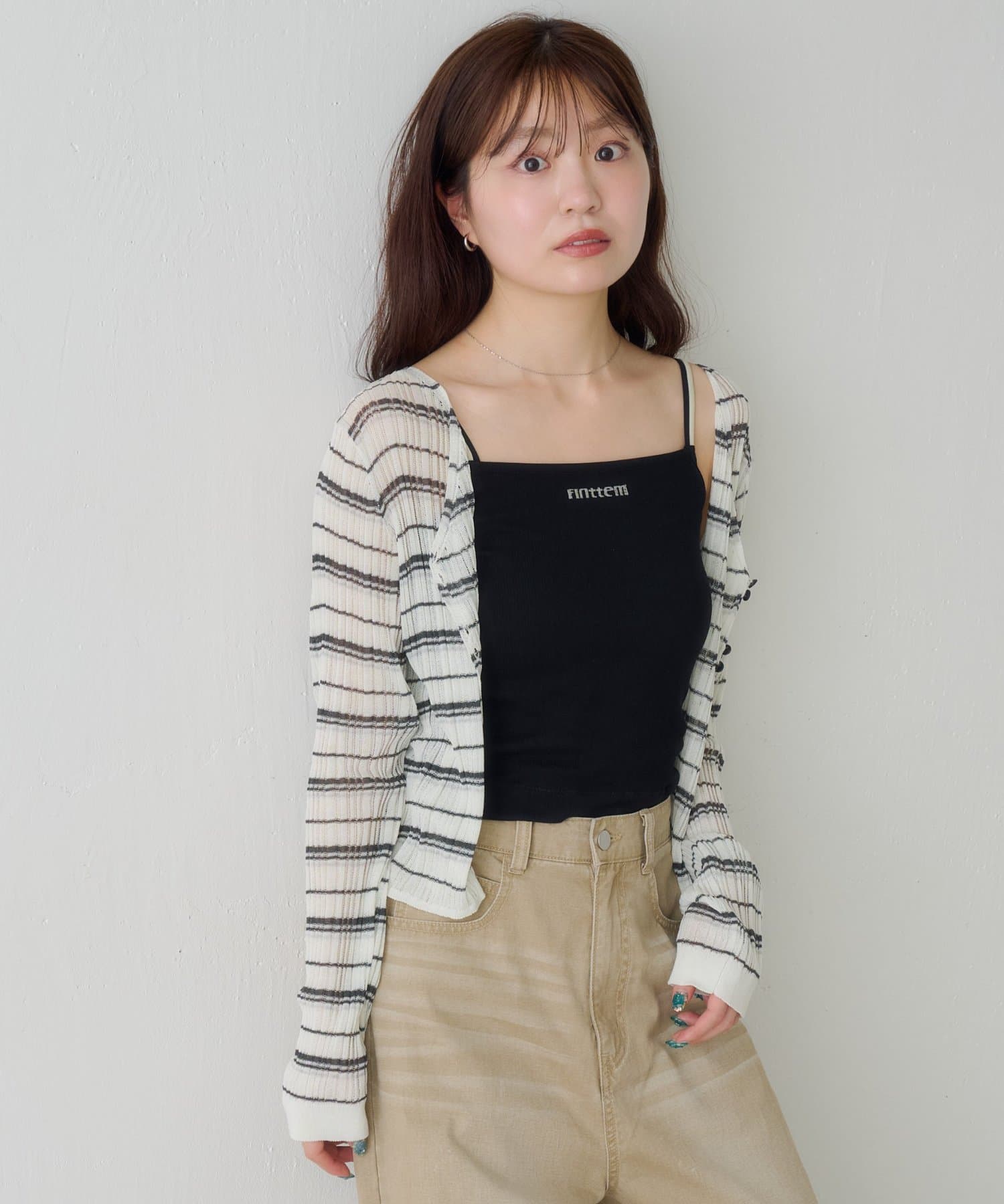 Kastane(カスタネ) カップ付きロゴキャミ