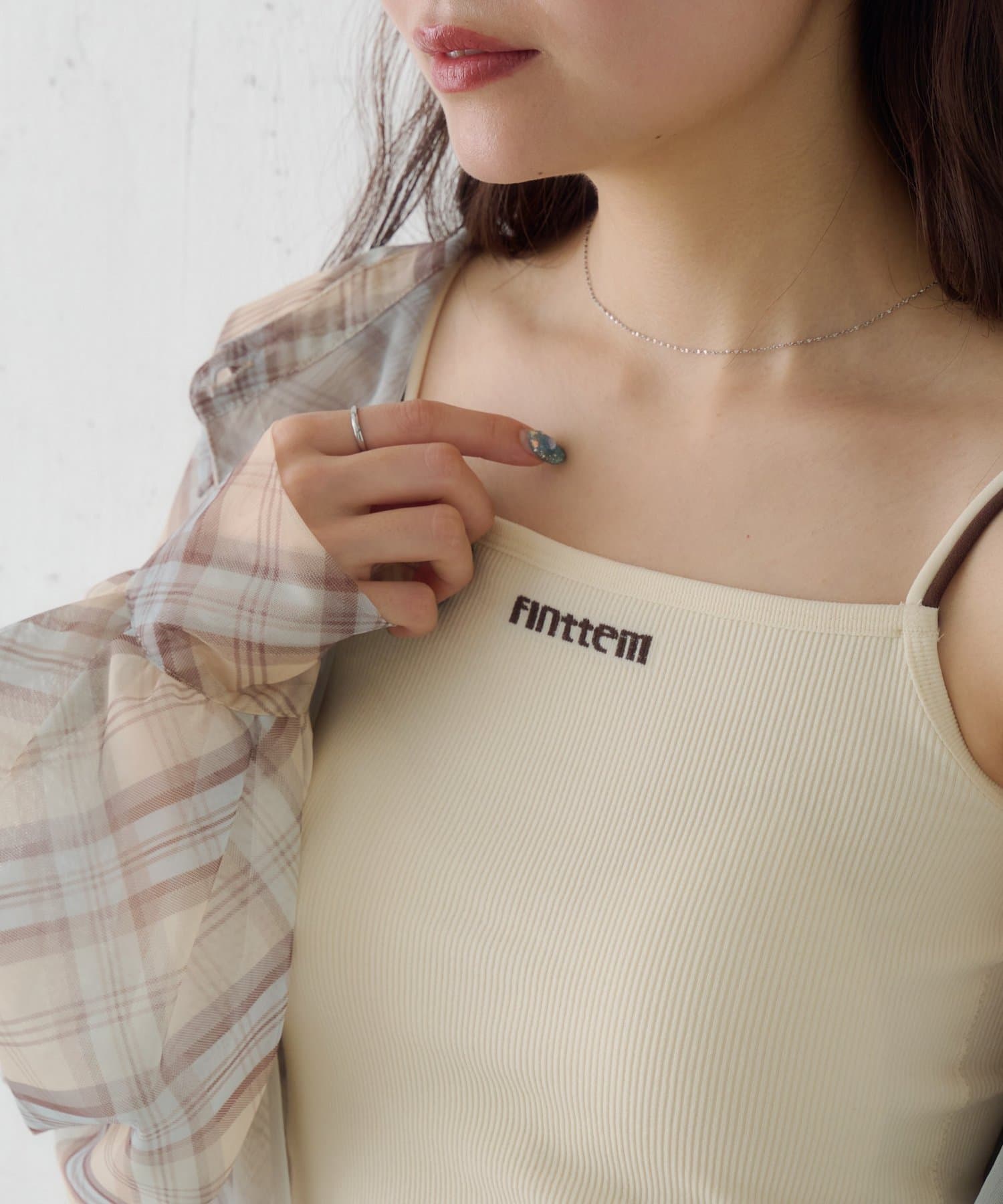 Kastane(カスタネ) カップ付きロゴキャミ