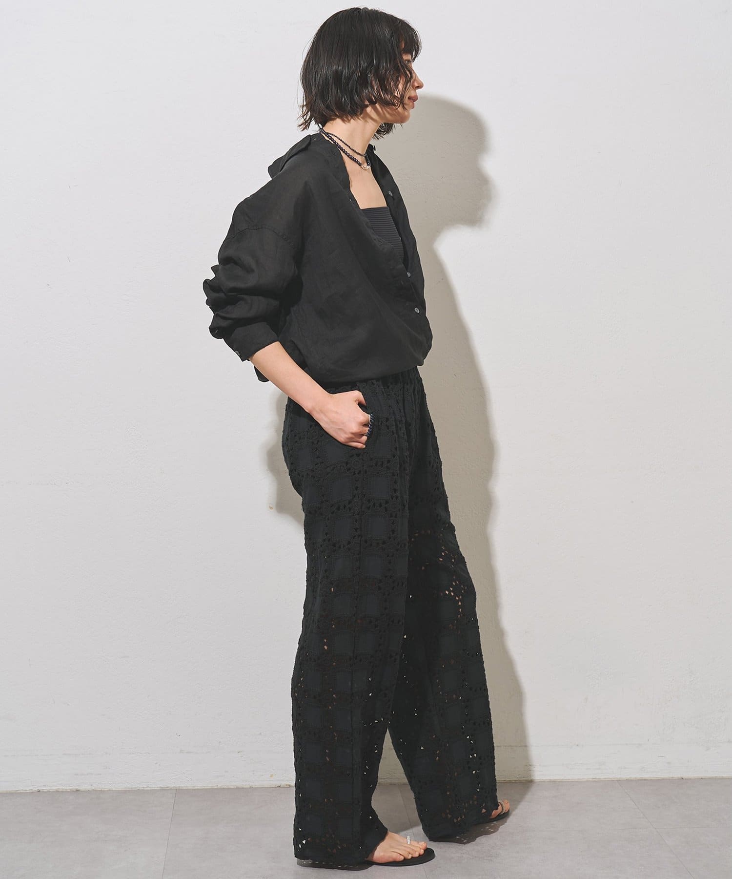 Whim Gazette(ウィム ガゼット) クロシェライクパンツ