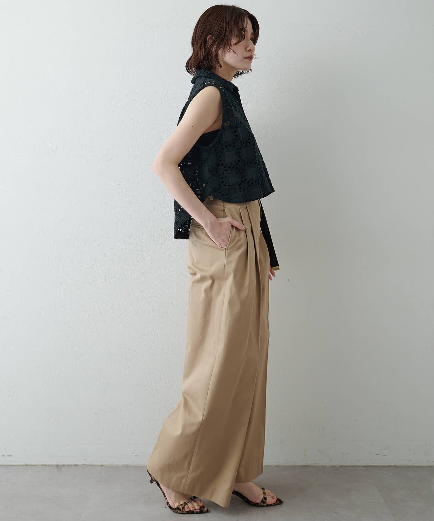 Whim Gazette(ウィム ガゼット) クロシェライクブラウス