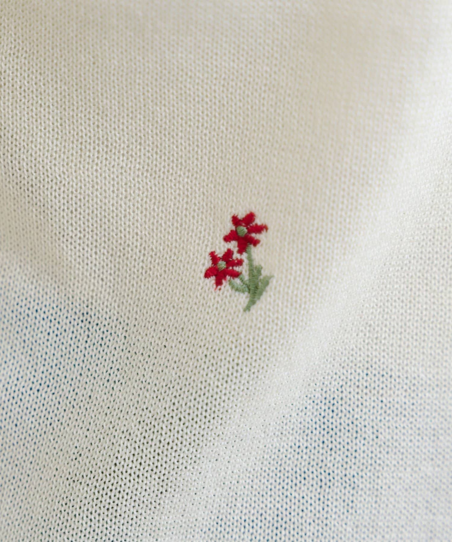 DISCOAT(ディスコート) 花柄刺繍半袖カーディガン